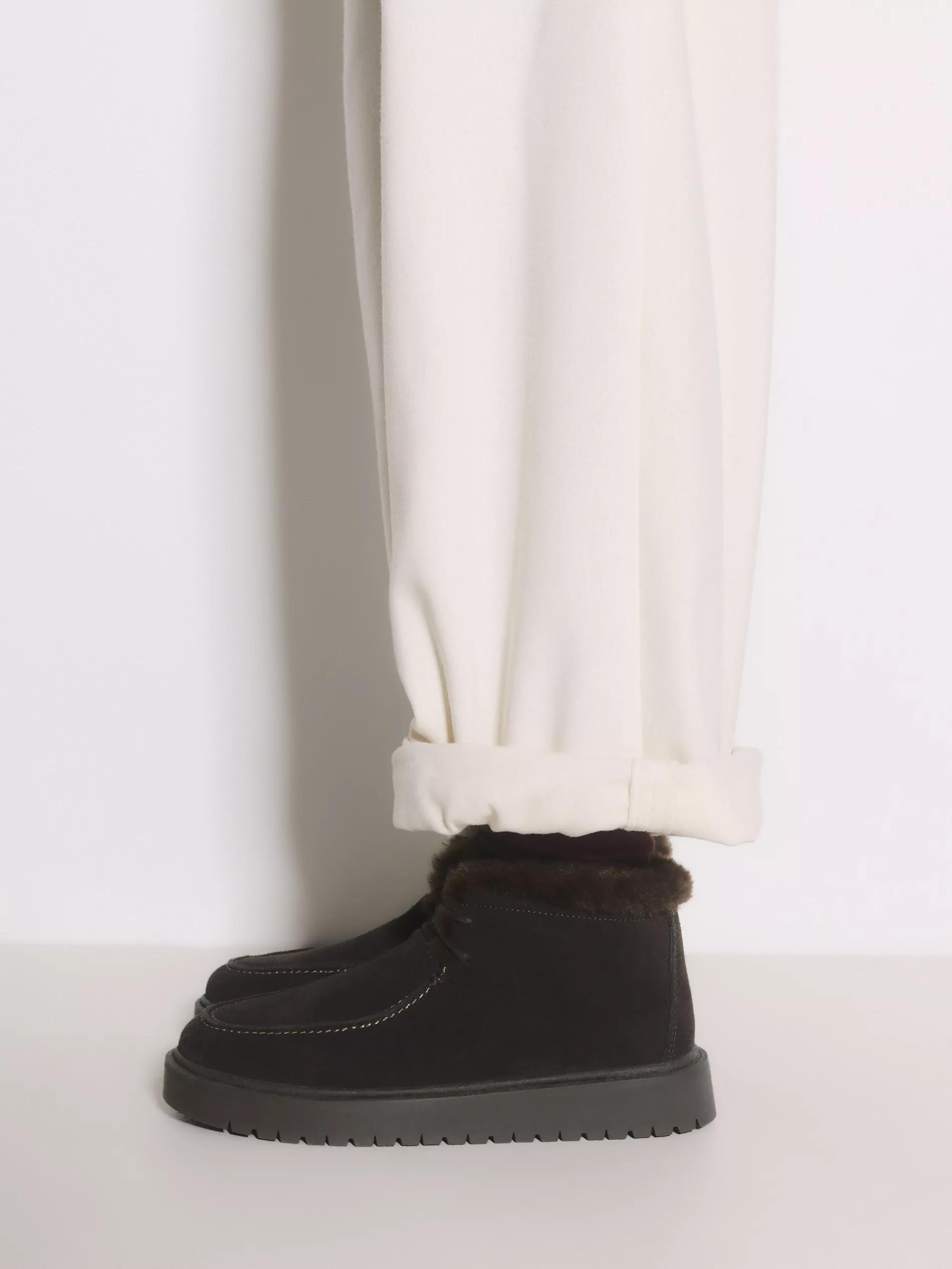 DARK BROWN Suede snow boots, Brown, large image number 0