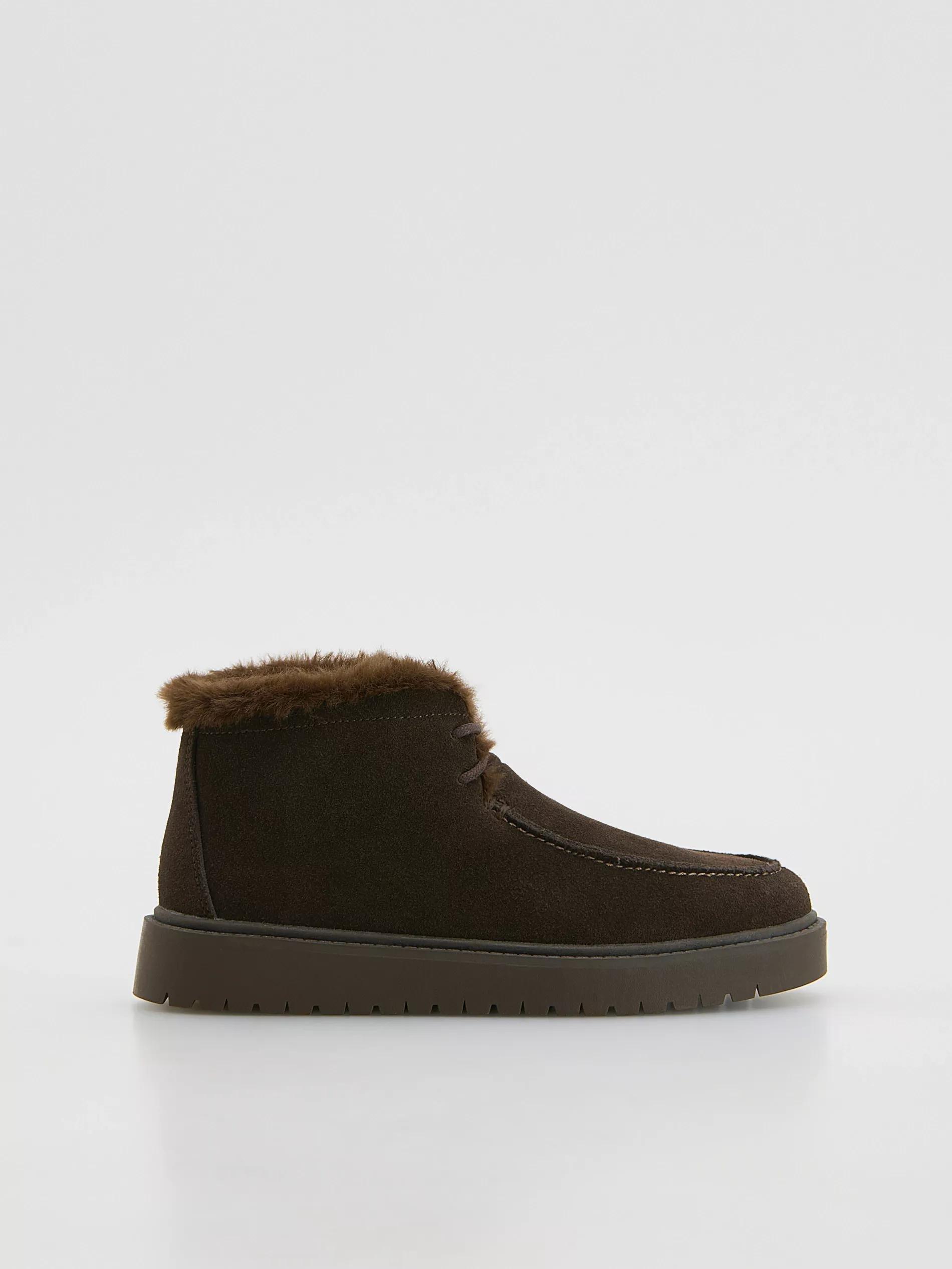 DARK BROWN Suede snow boots, Brown, large image number 2