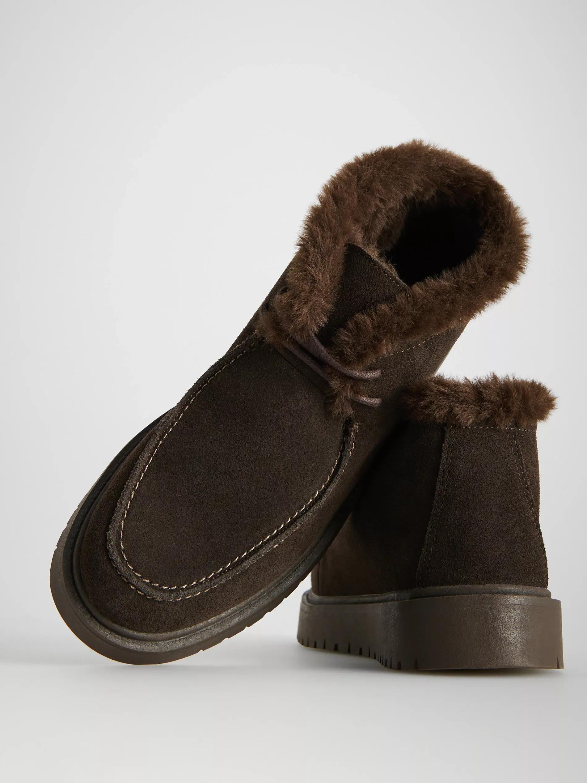 DARK BROWN Suede snow boots, Brown, large image number 5