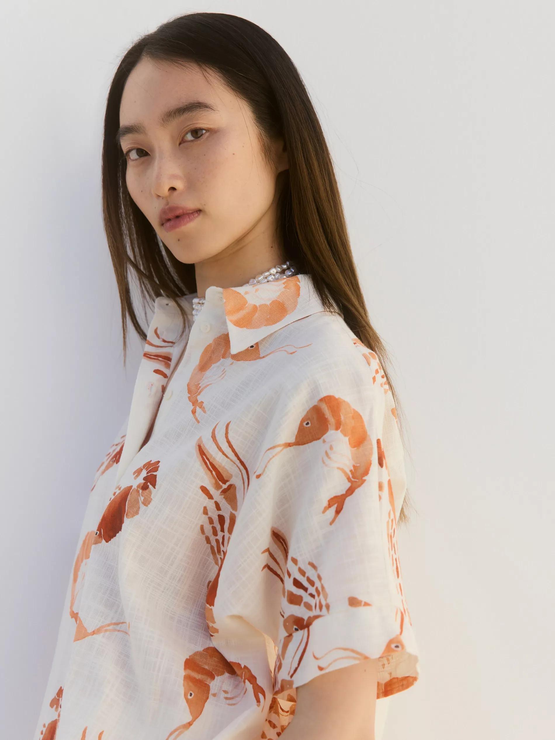 Multicolour Patterned Cotton Shirt, Multicolor, medium