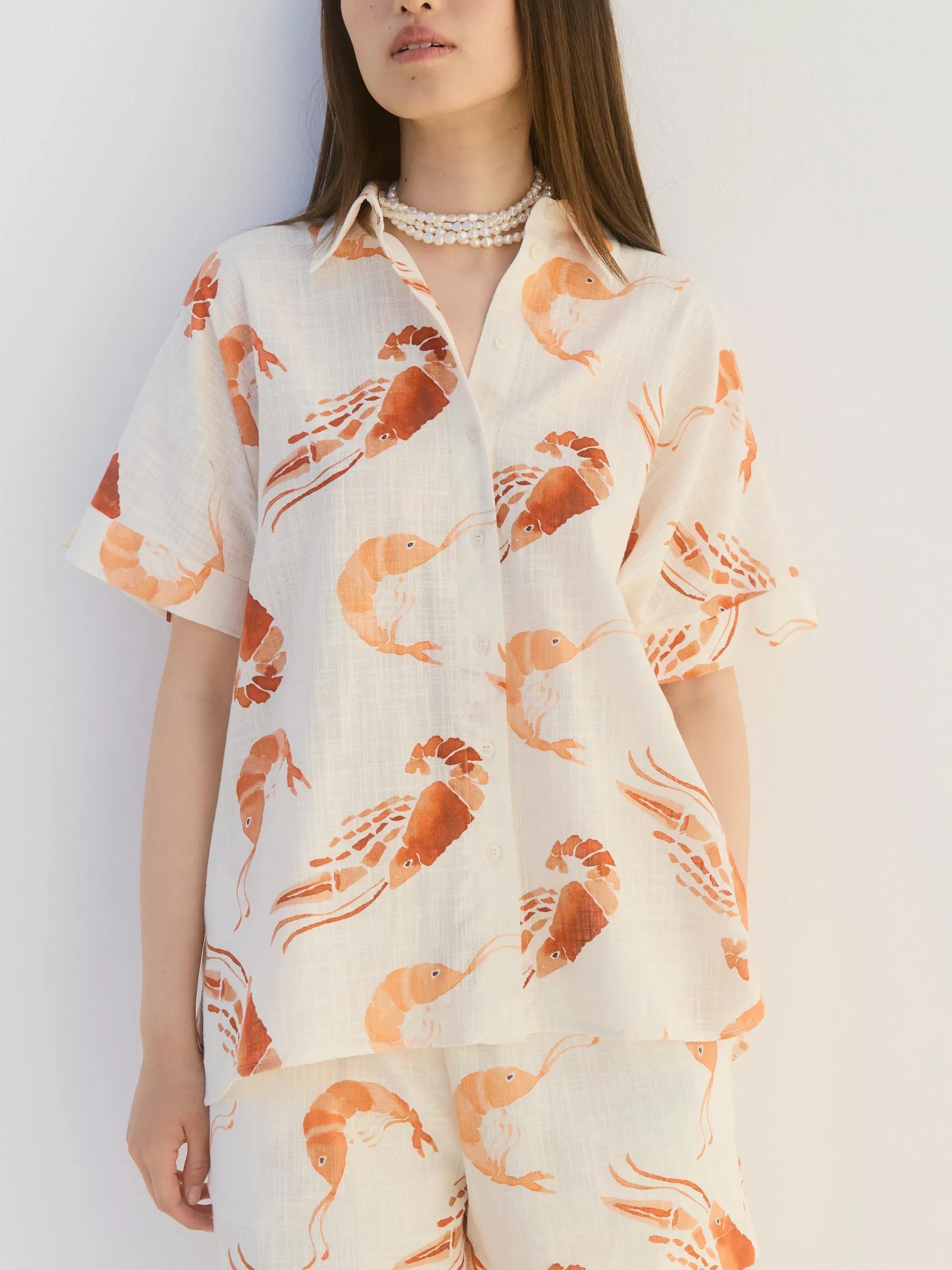 Multicolour Patterned Cotton Shirt, Multicolor, medium