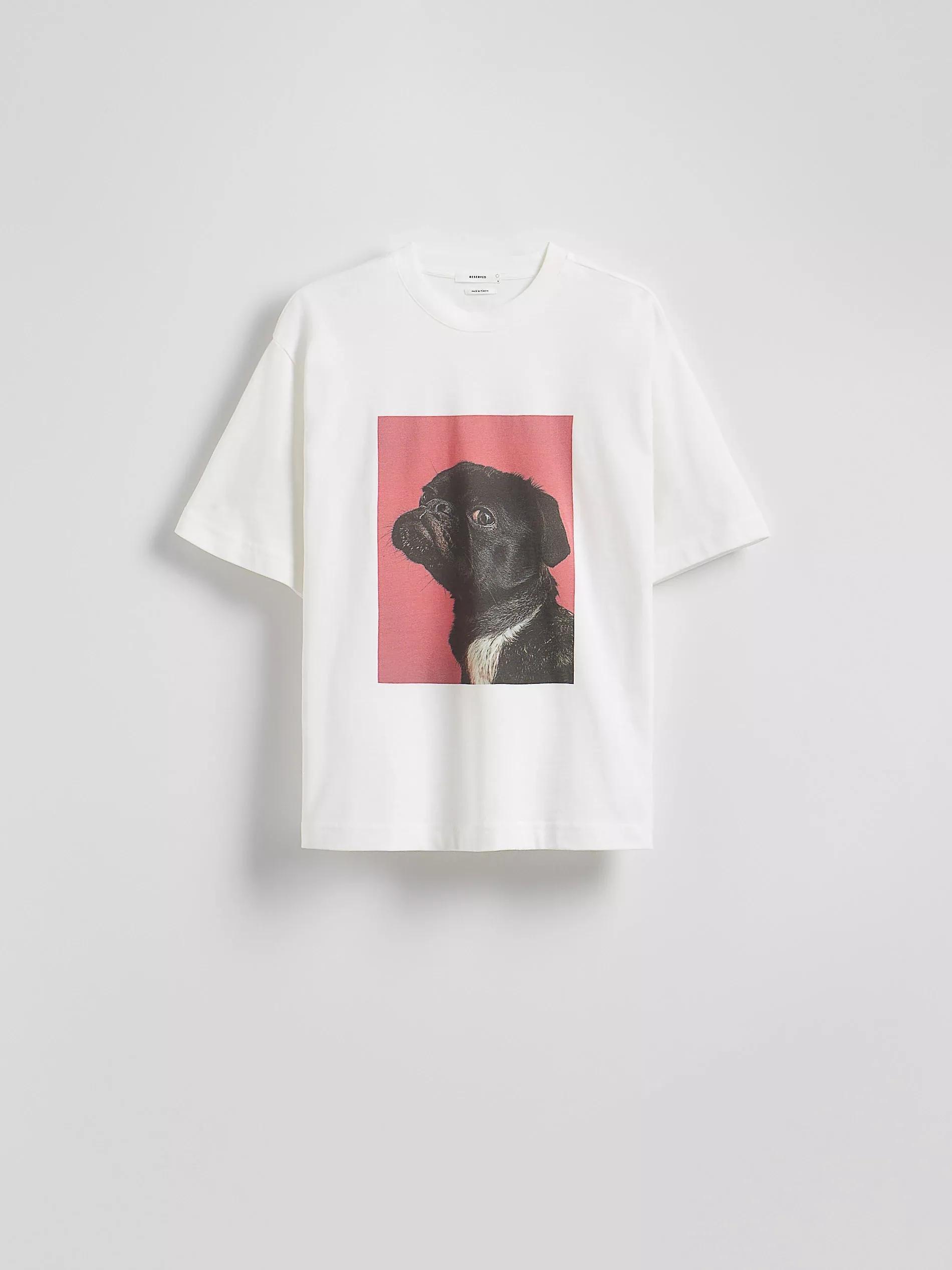 White Oversized T-Shirt With Print, , large image number 3