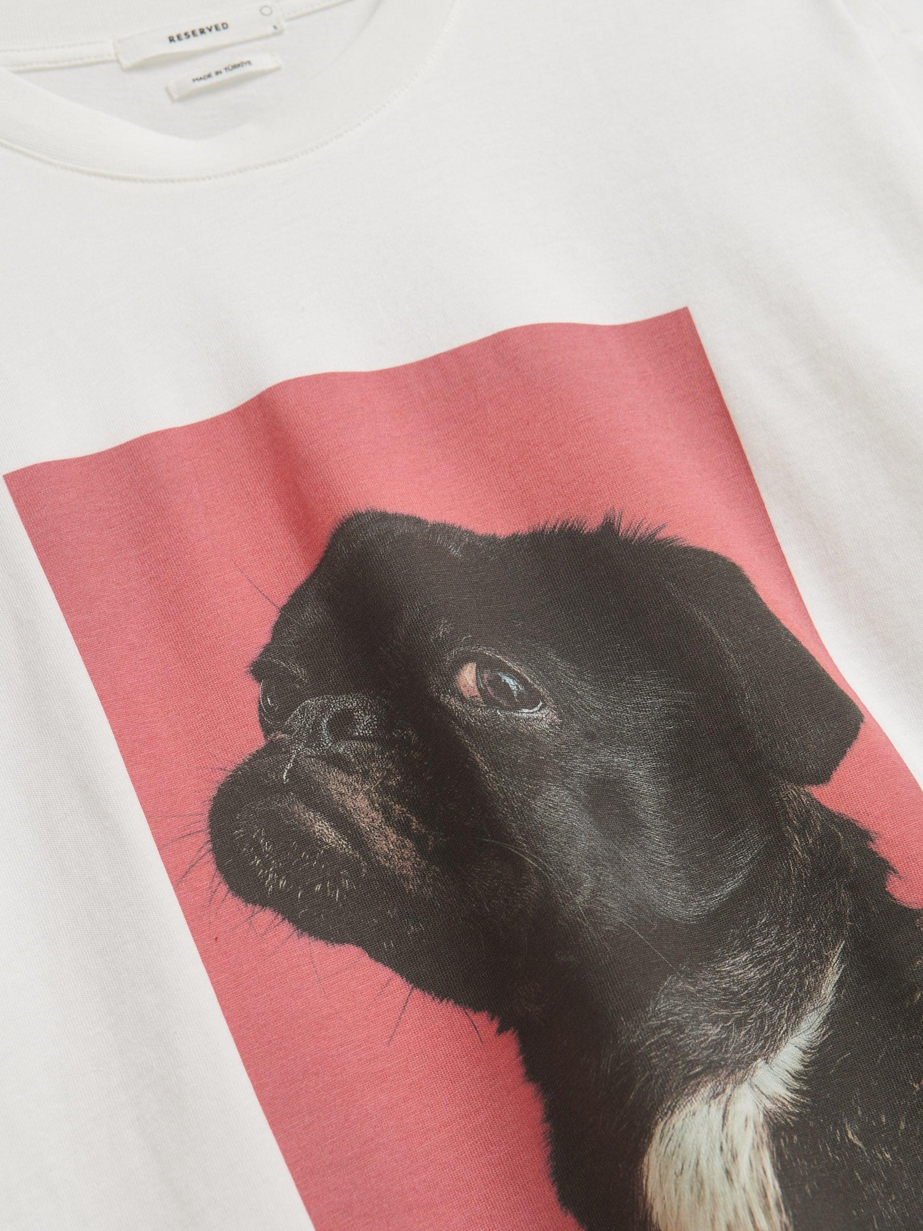 White Oversized T-Shirt With Print, , large image number 4