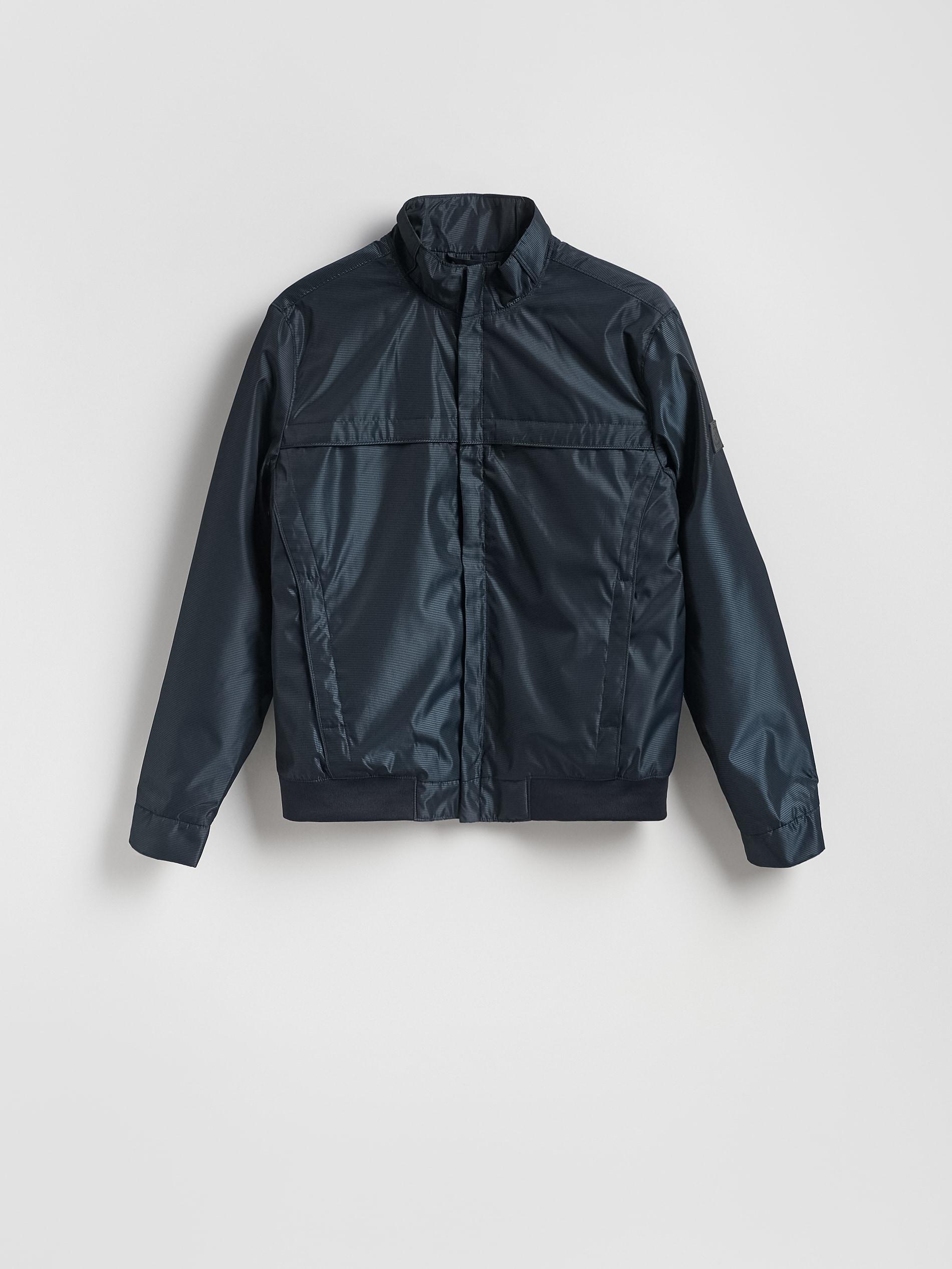 Navy Bomber Jacket With A Stand-Up Collar, Navy, large image number 3