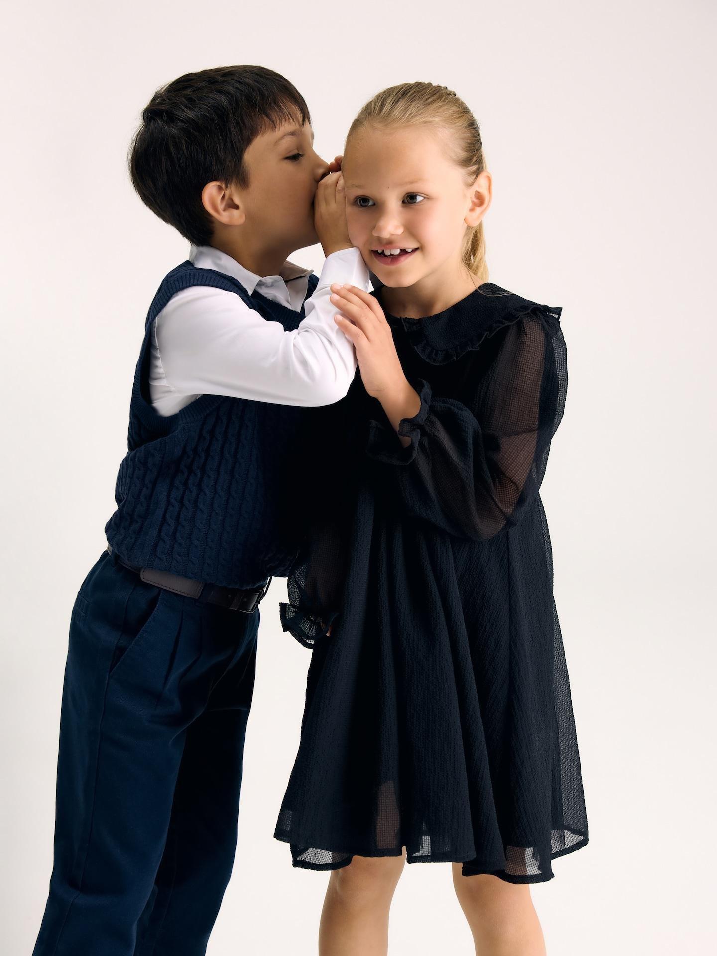 Black Collar Dress, Black, large image number 5