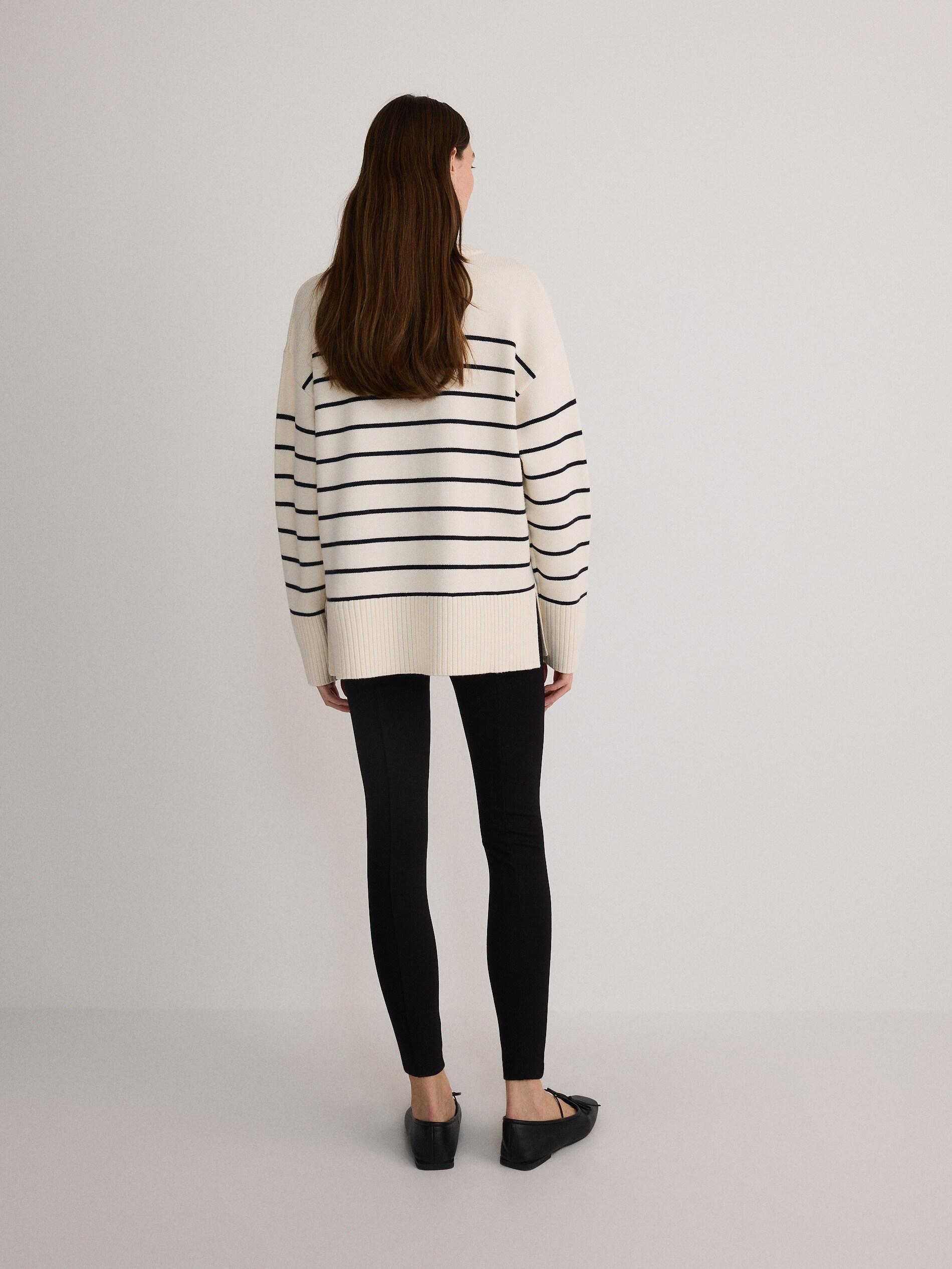 Black Stitched Leggings, Black, large image number 2