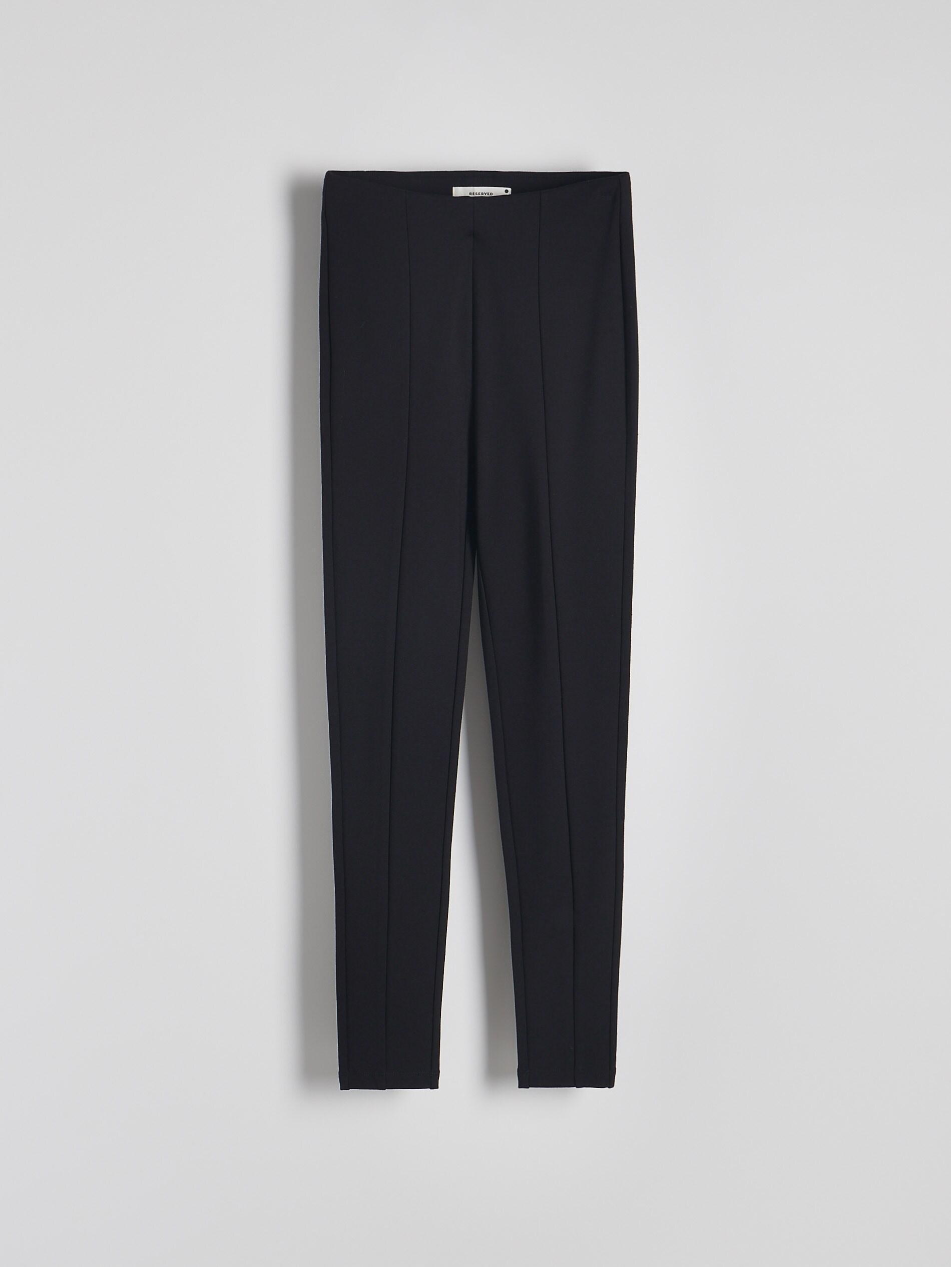 Black Stitched Leggings, Black, large image number 3