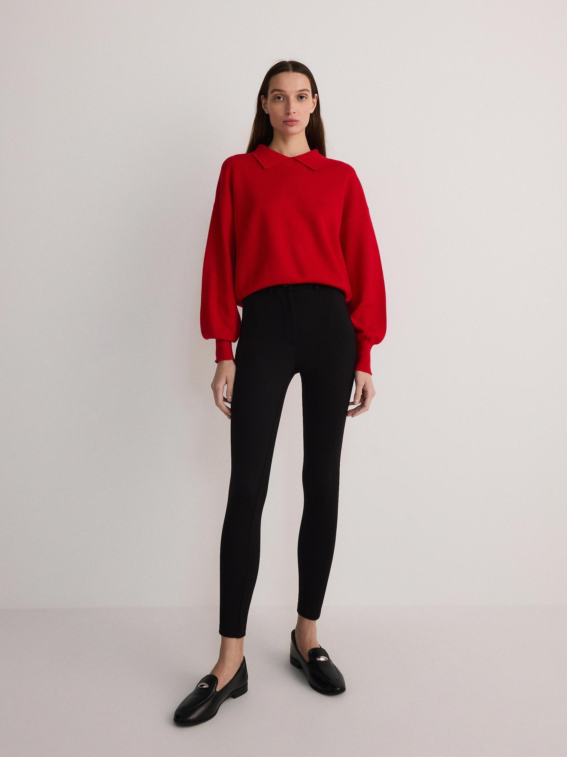 Black Knit Leggings, , large image number 0