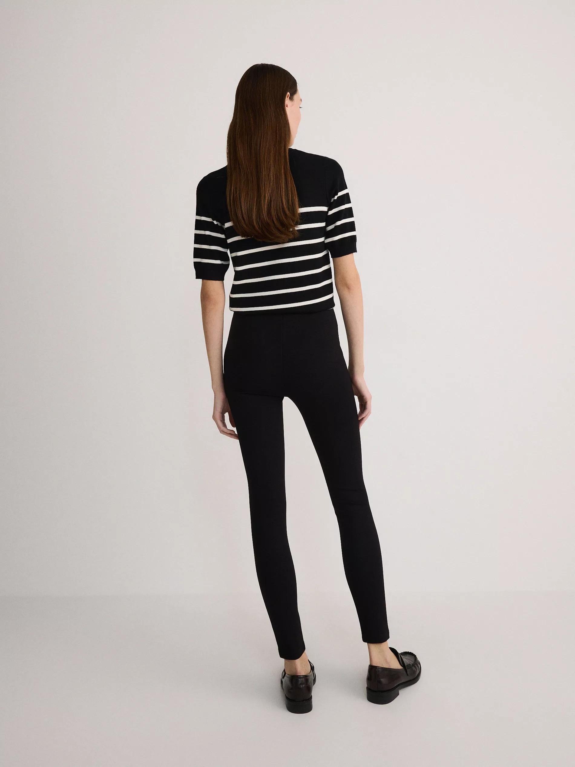 Black Leggings With Decorative Buttons, , large image number 1