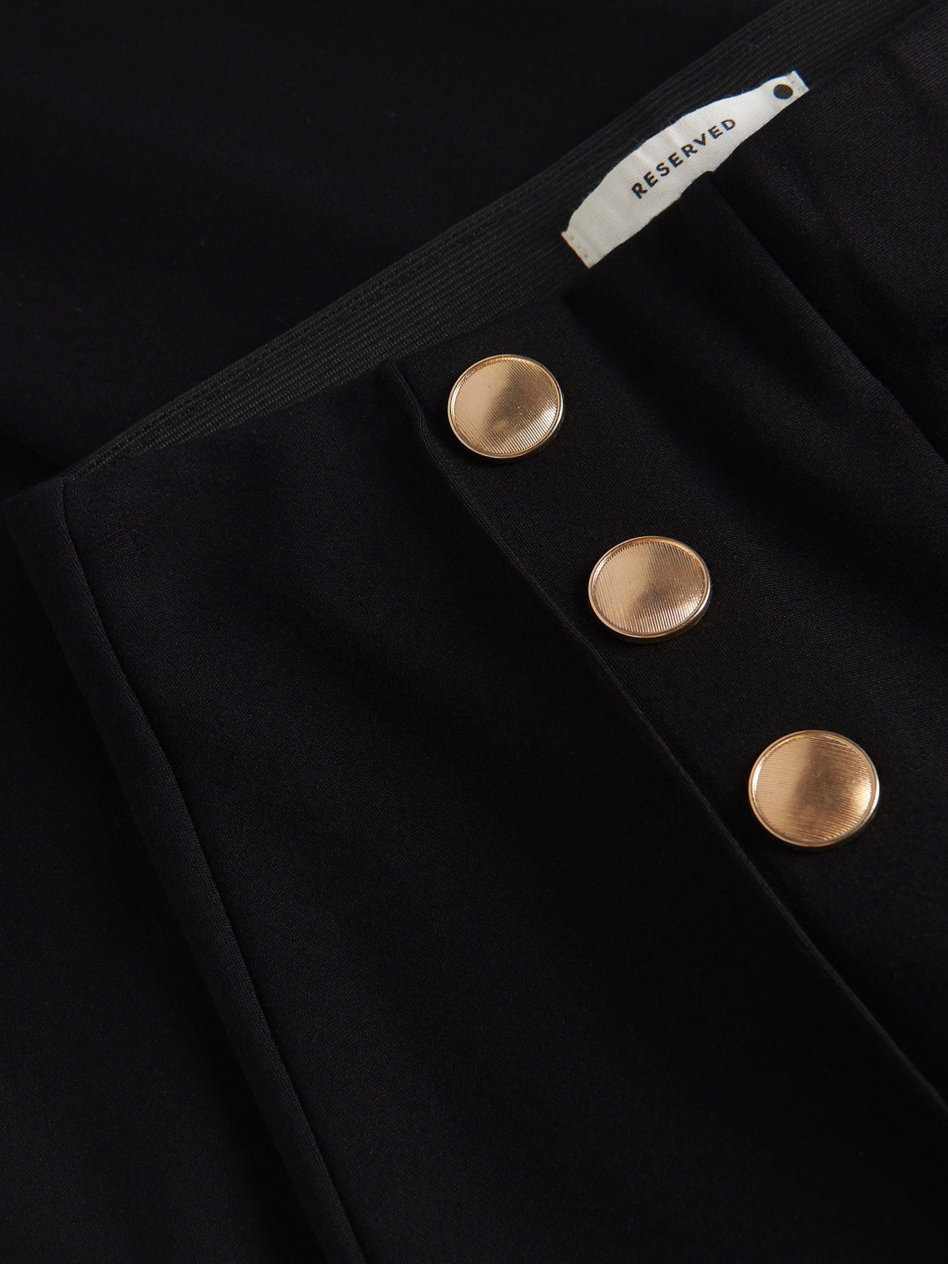 Black Leggings With Decorative Buttons, , large image number 3