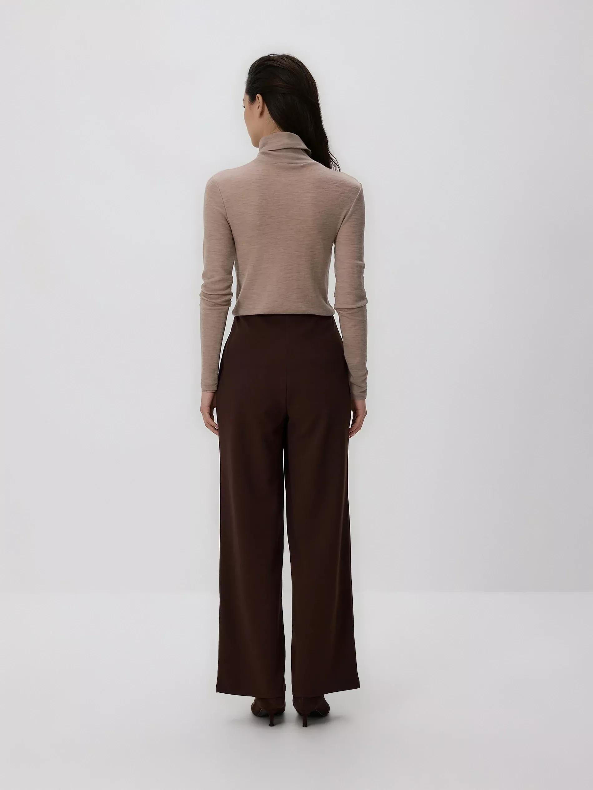 Brown Wide Leg Trousers, Brown, large image number 3