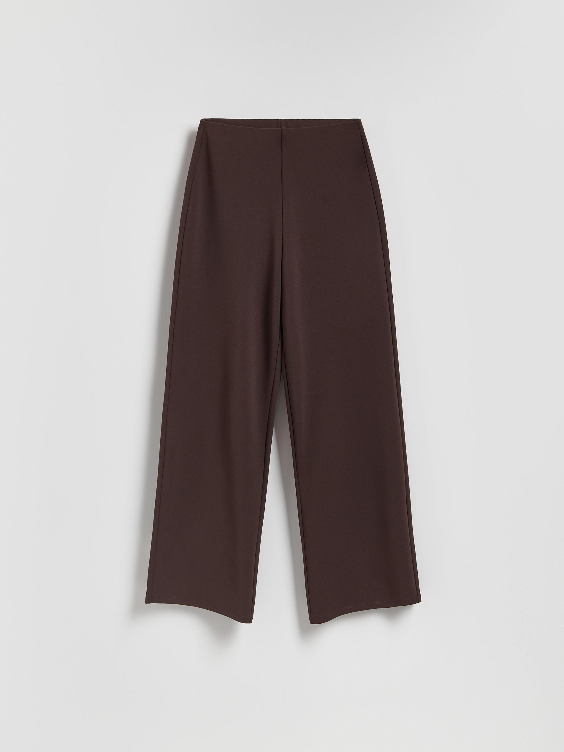 Brown Wide Leg Trousers, Brown, large image number 0