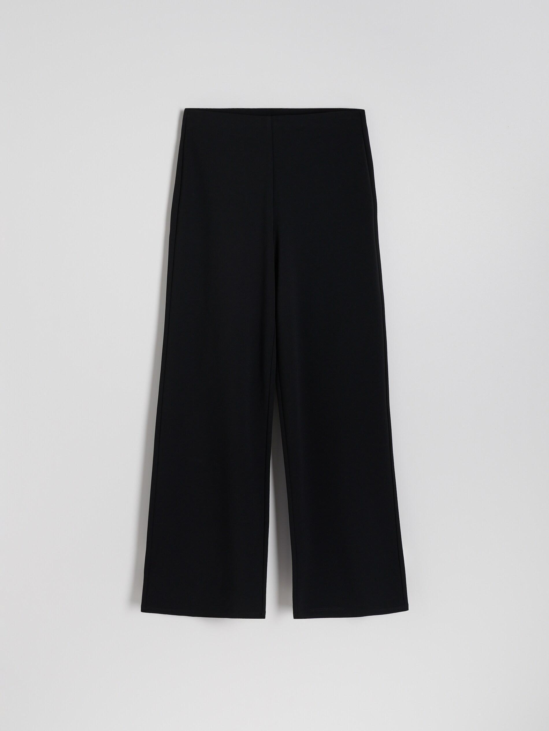 Black Wide Leg Trousers, Black, large image number 3