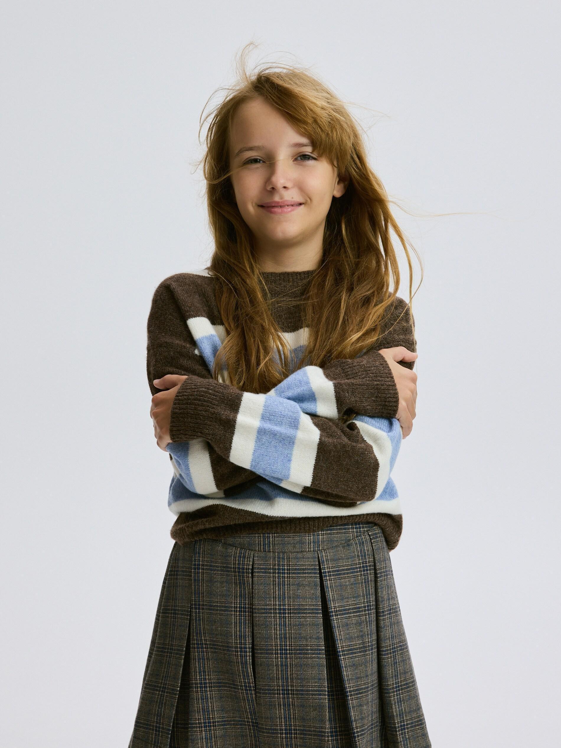 Multicolour Pleated Skirt With Shorts, Kids Girls, Multicolor, medium