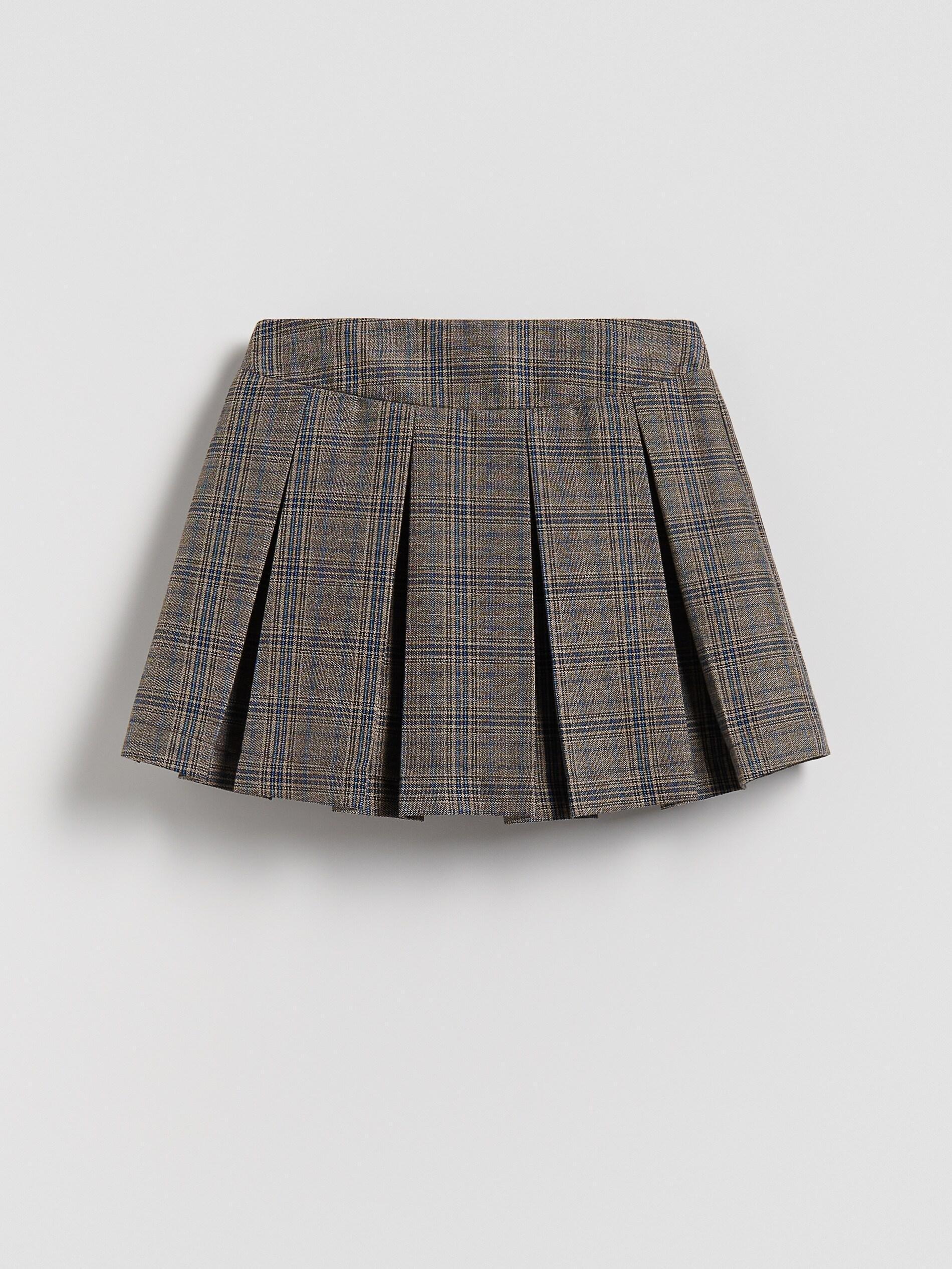 Multicolour Pleated Skirt With Shorts, Kids Girls, Multicolor, large image number 2