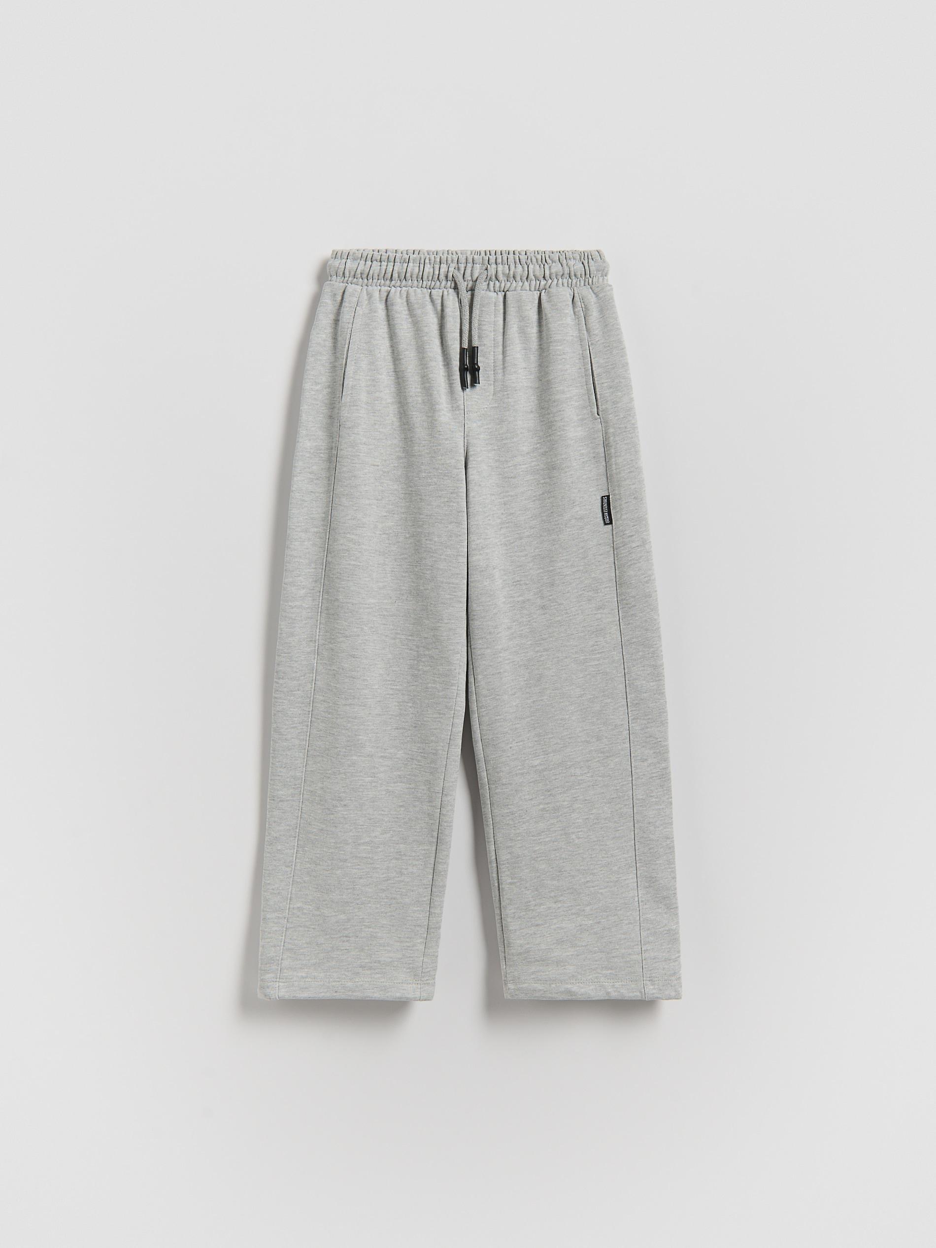 Grey Cotton Trousers, Light grey, medium