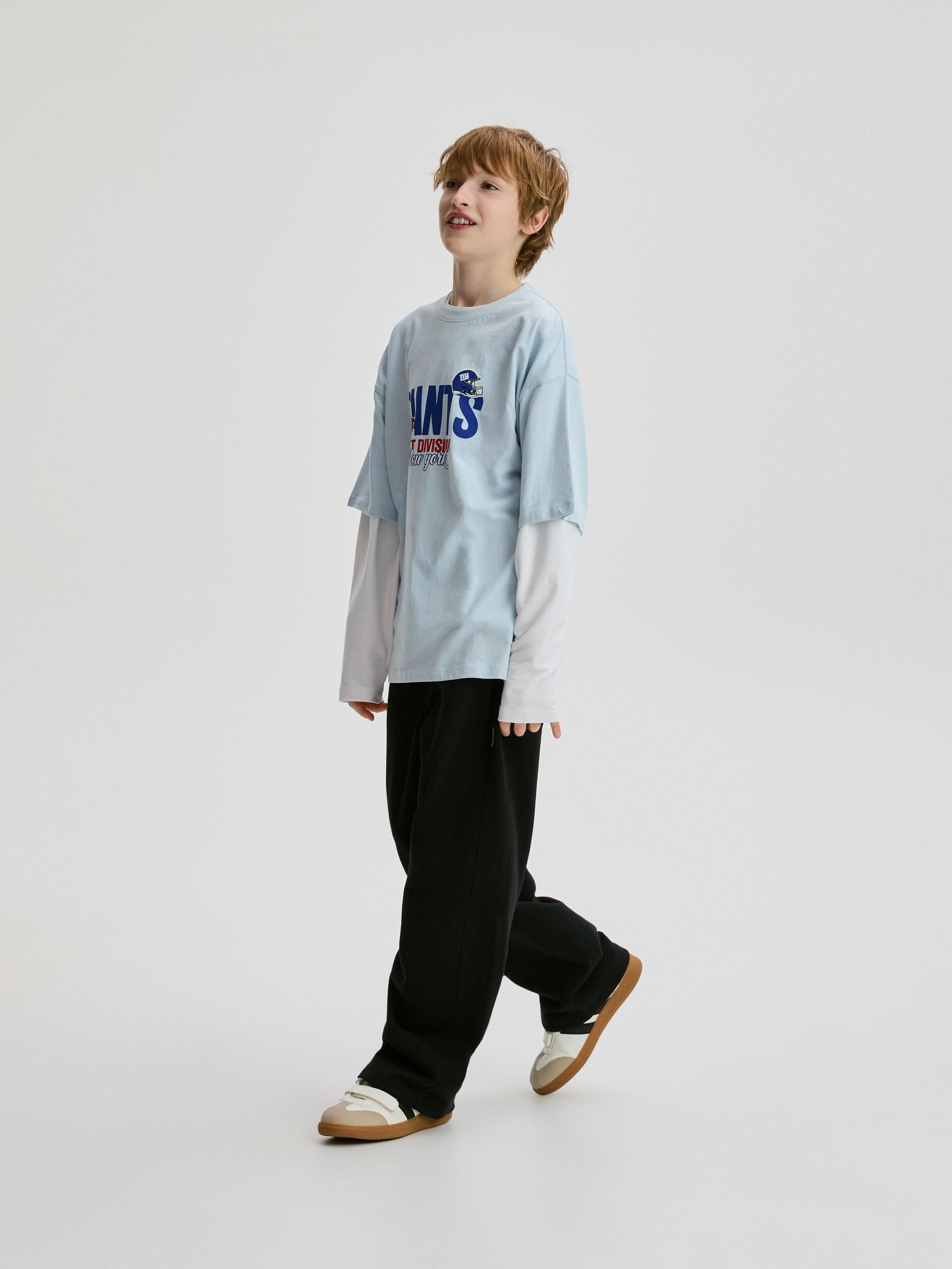 Black Cotton Trousers, Black, large image number 0