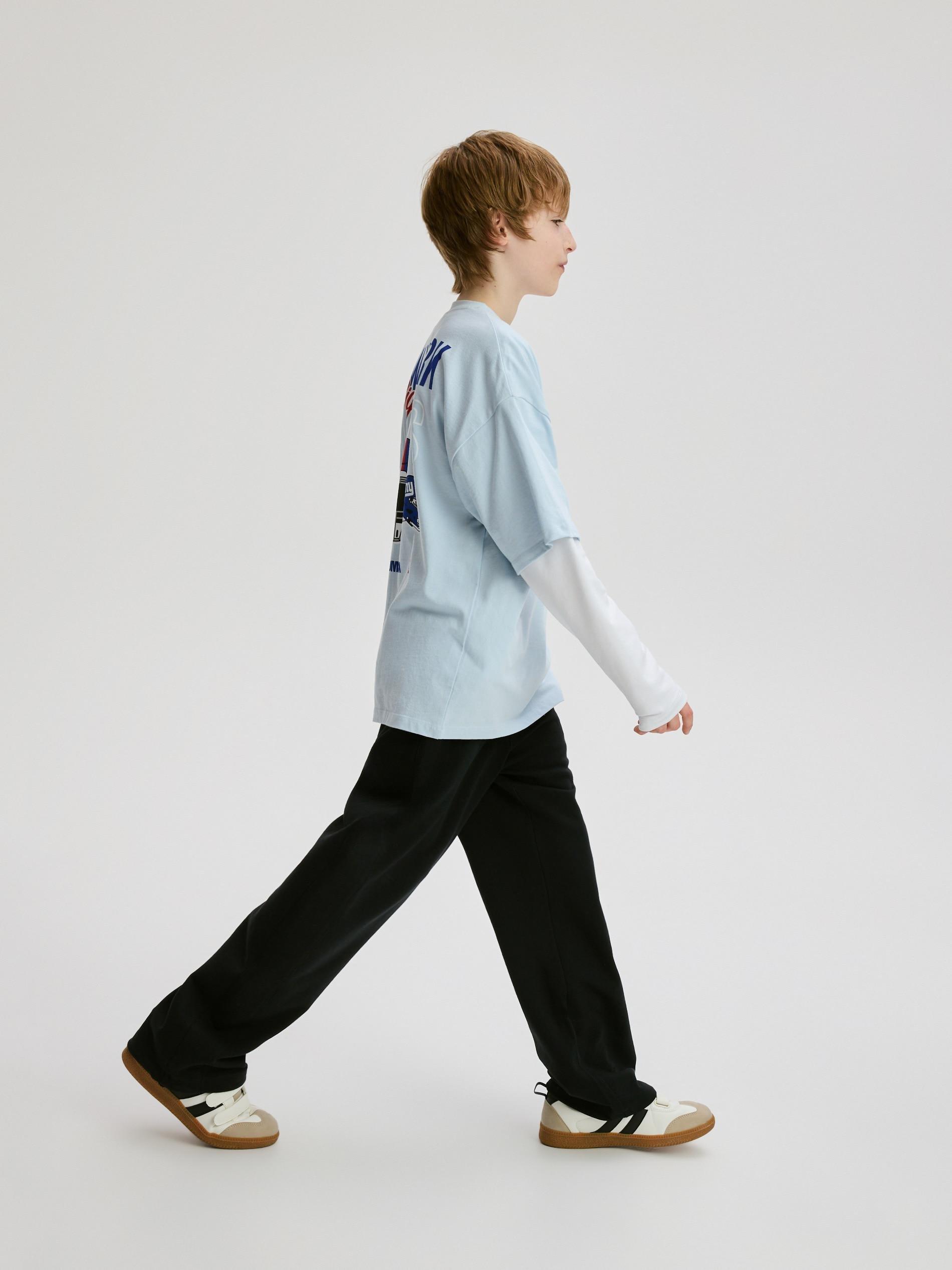 Black Cotton Trousers, Black, large image number 2