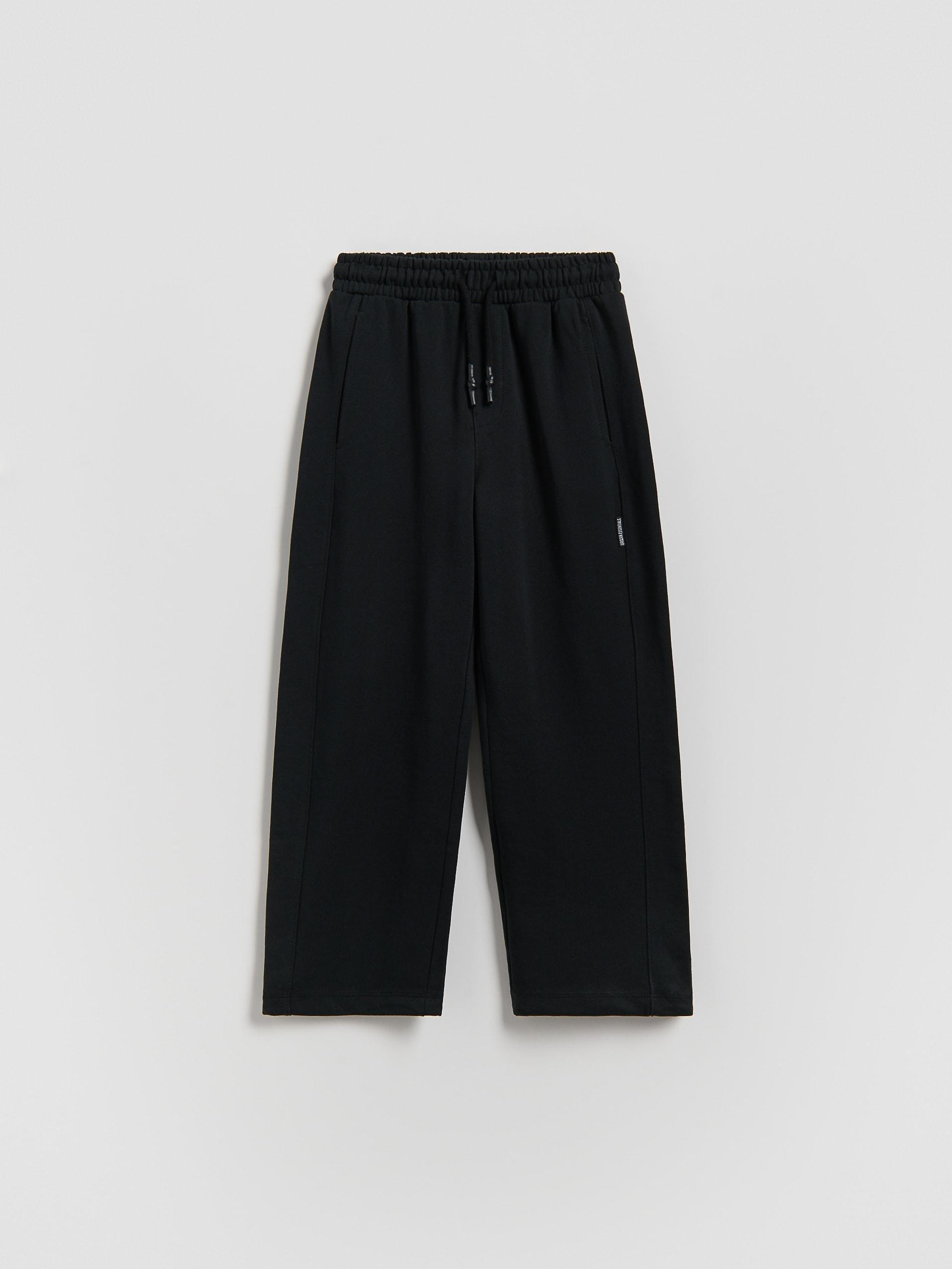 Black Cotton Trousers, Black, large image number 3