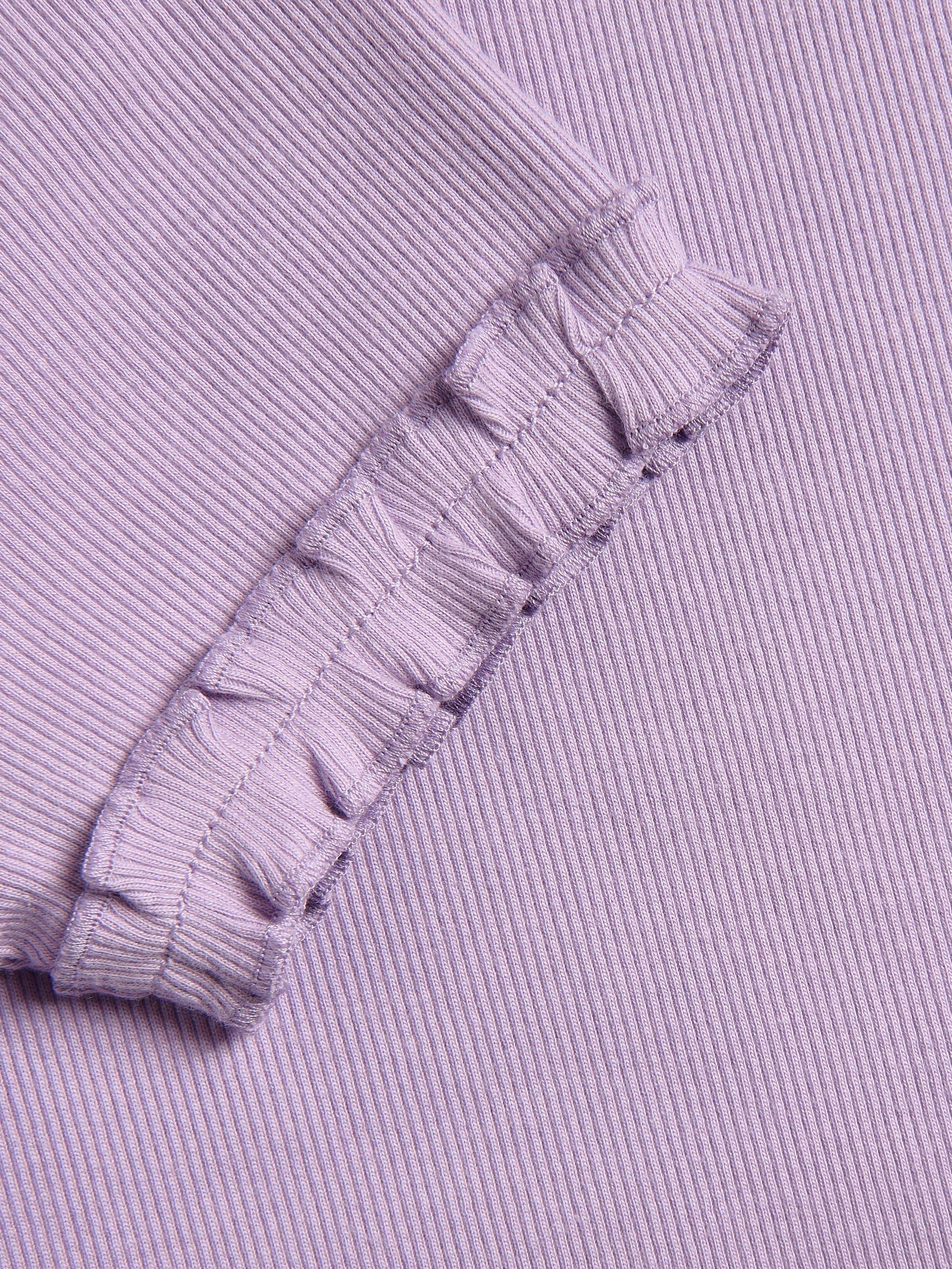 Purple Cotton T-Shirt With Ruffle Details, Purple, large image number 1
