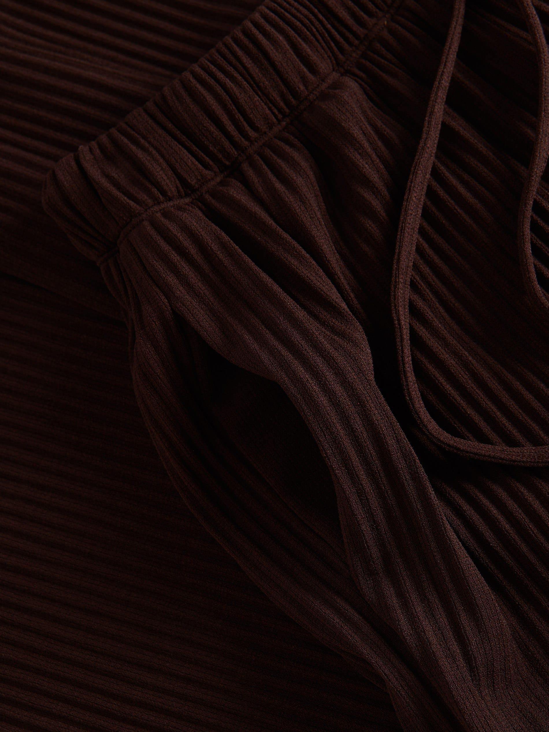 Brown Elastic Waist Trousers, , large image number 6