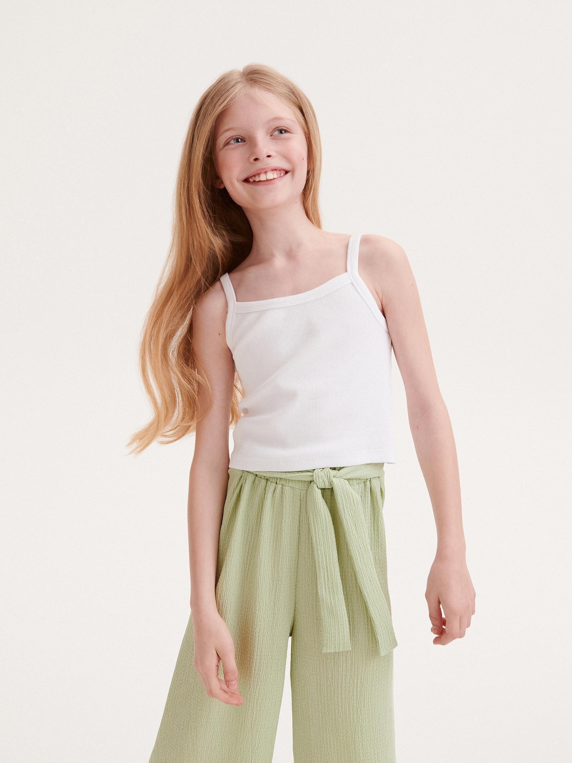 White Cami Top, Kids Girls, , large image number 0