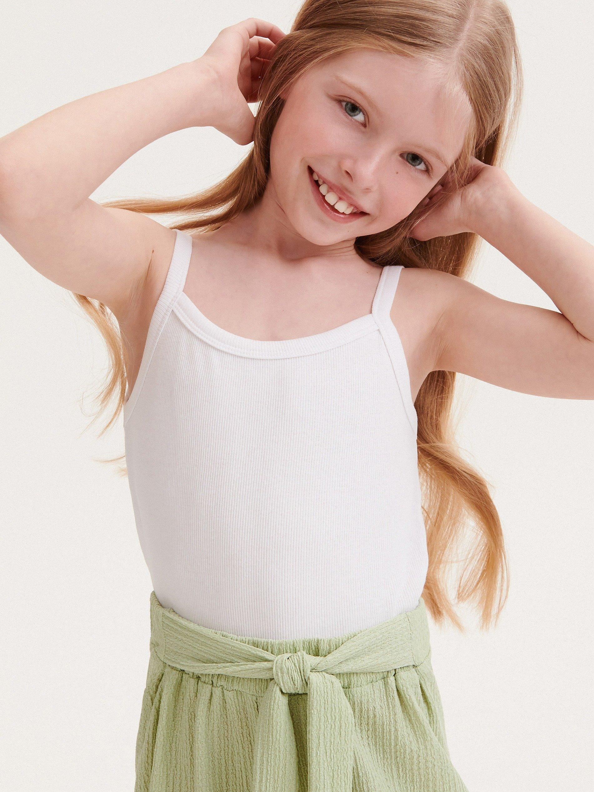 White Cami Top, Kids Girls, , large image number 1