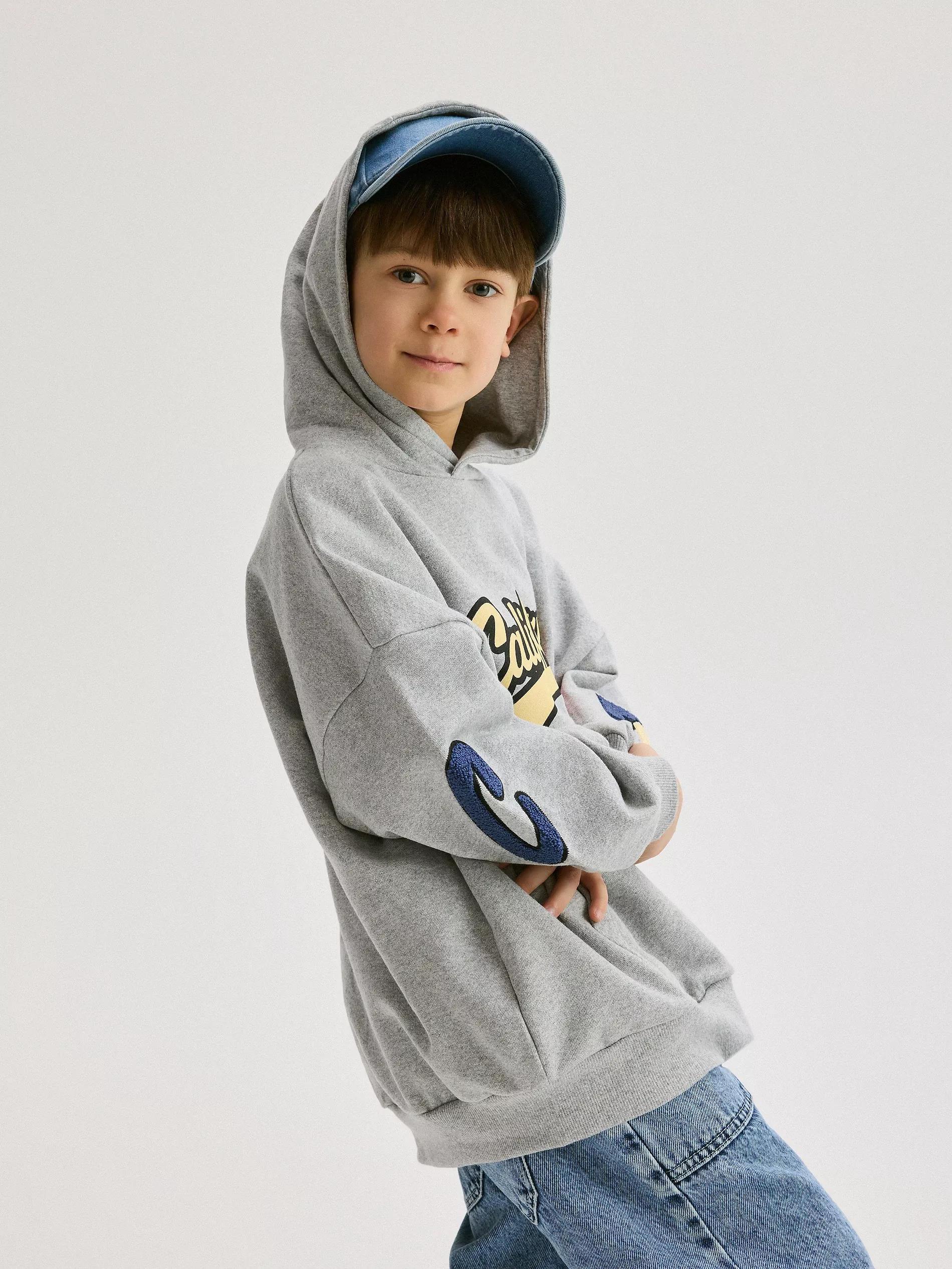 Grey Cotton Sweatshirt, , large image number 0