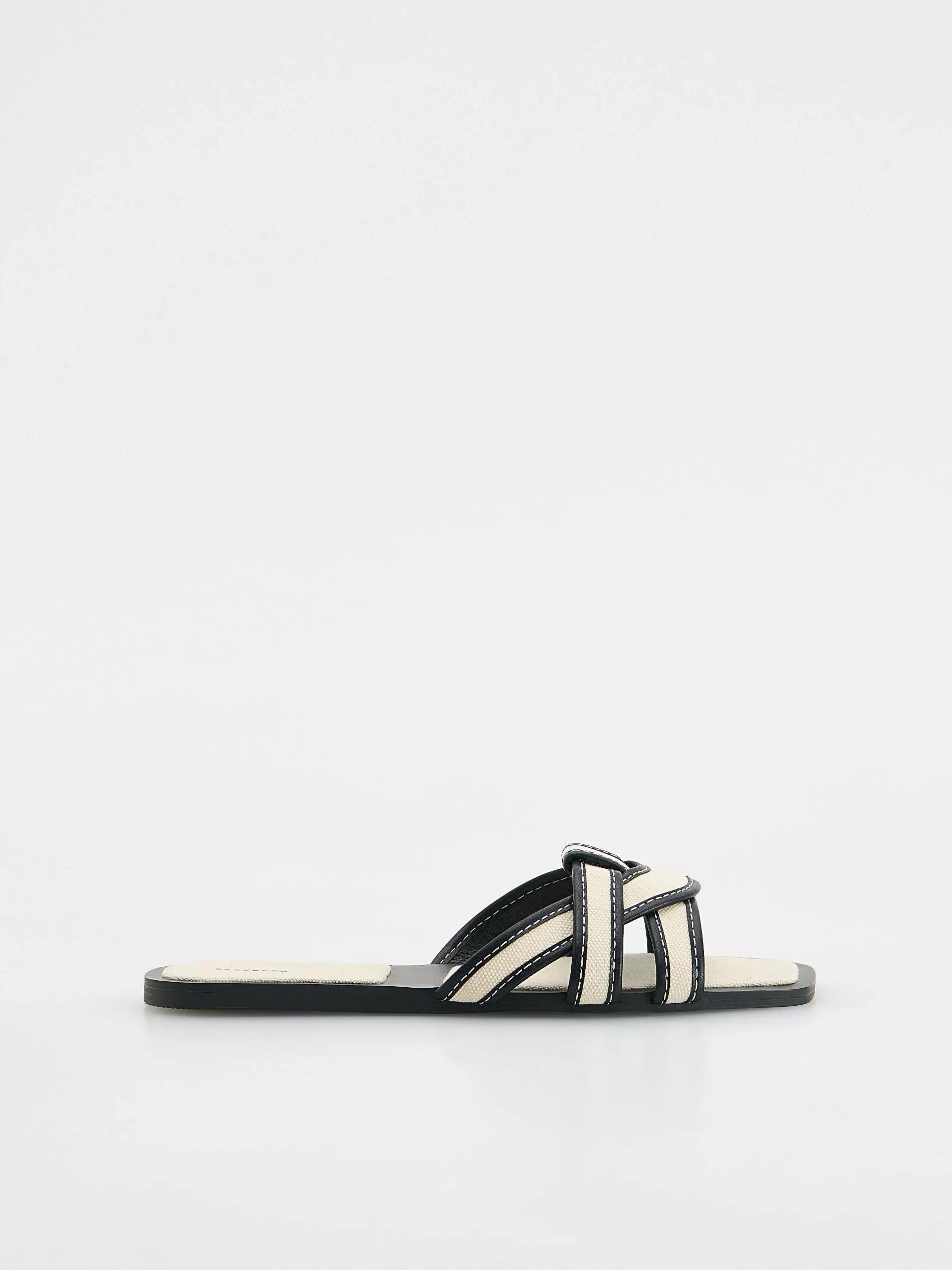 Black Slides With Straps, , large image number 0