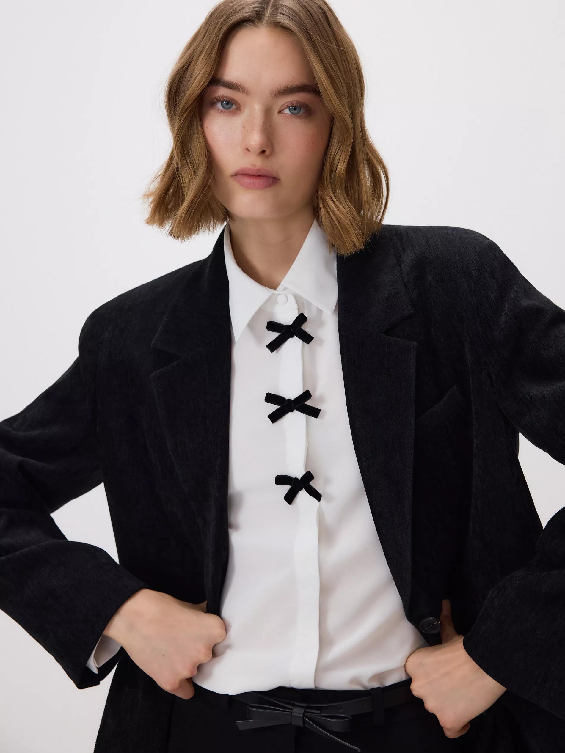 White Shirt With Bow Details, White, medium