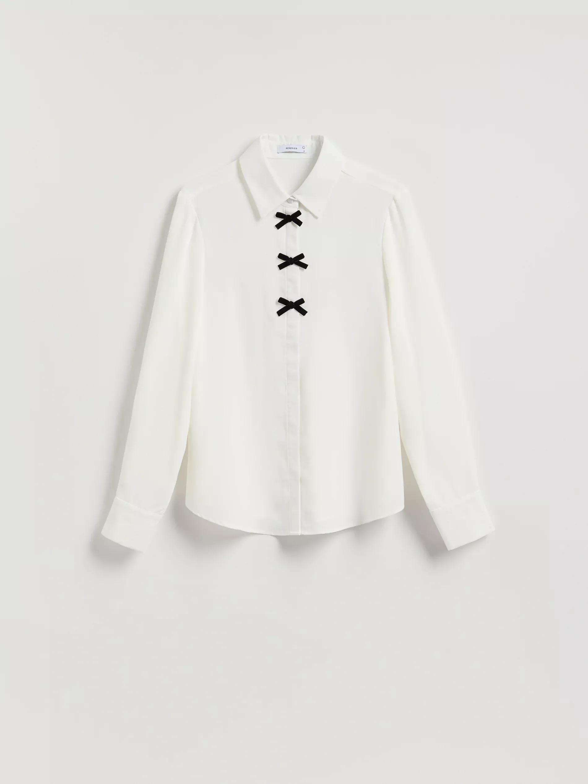 White Shirt With Bow Details, White, large image number 4