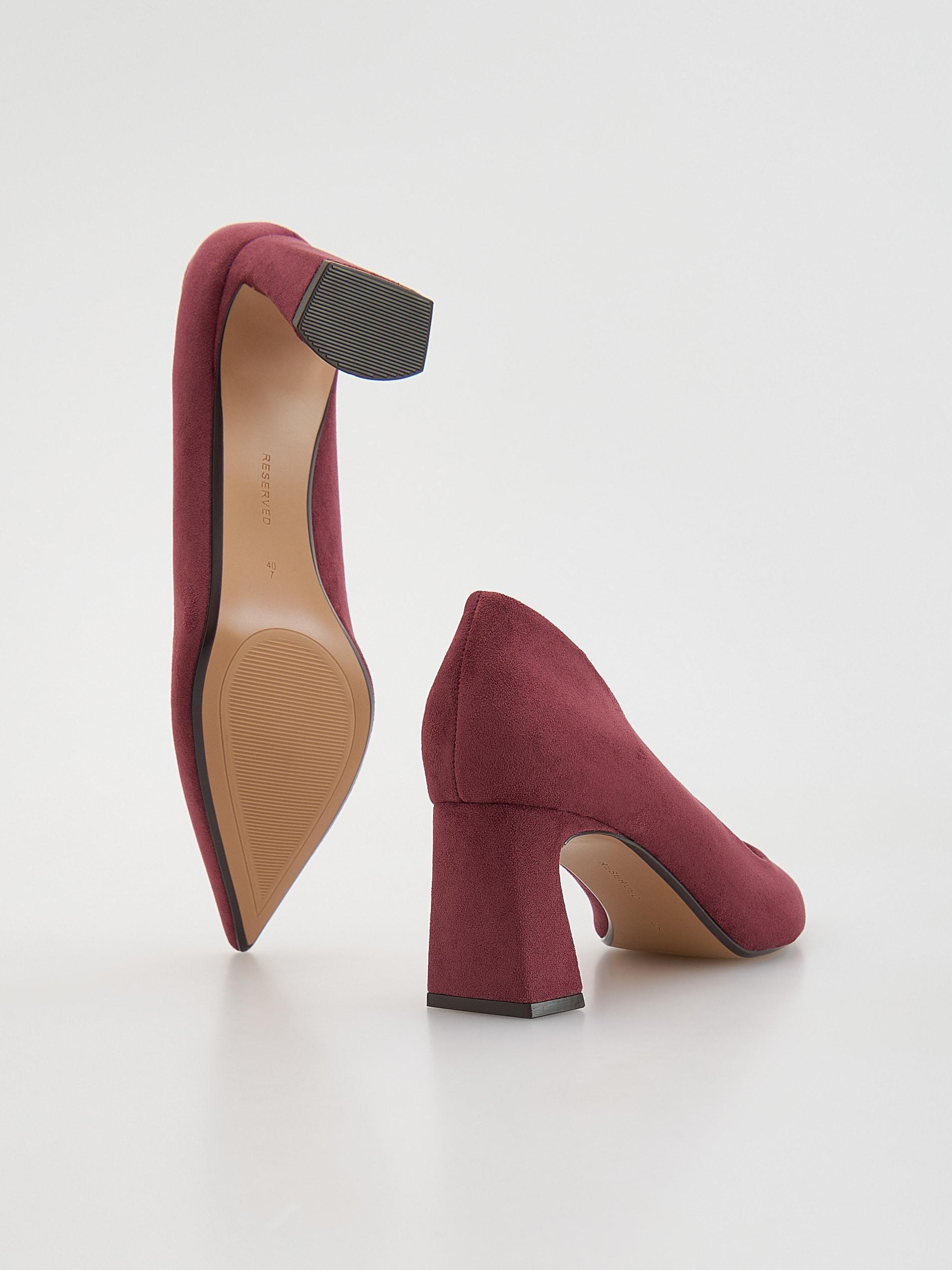 Orange Faux Suede Pumps, Orange, large image number 2