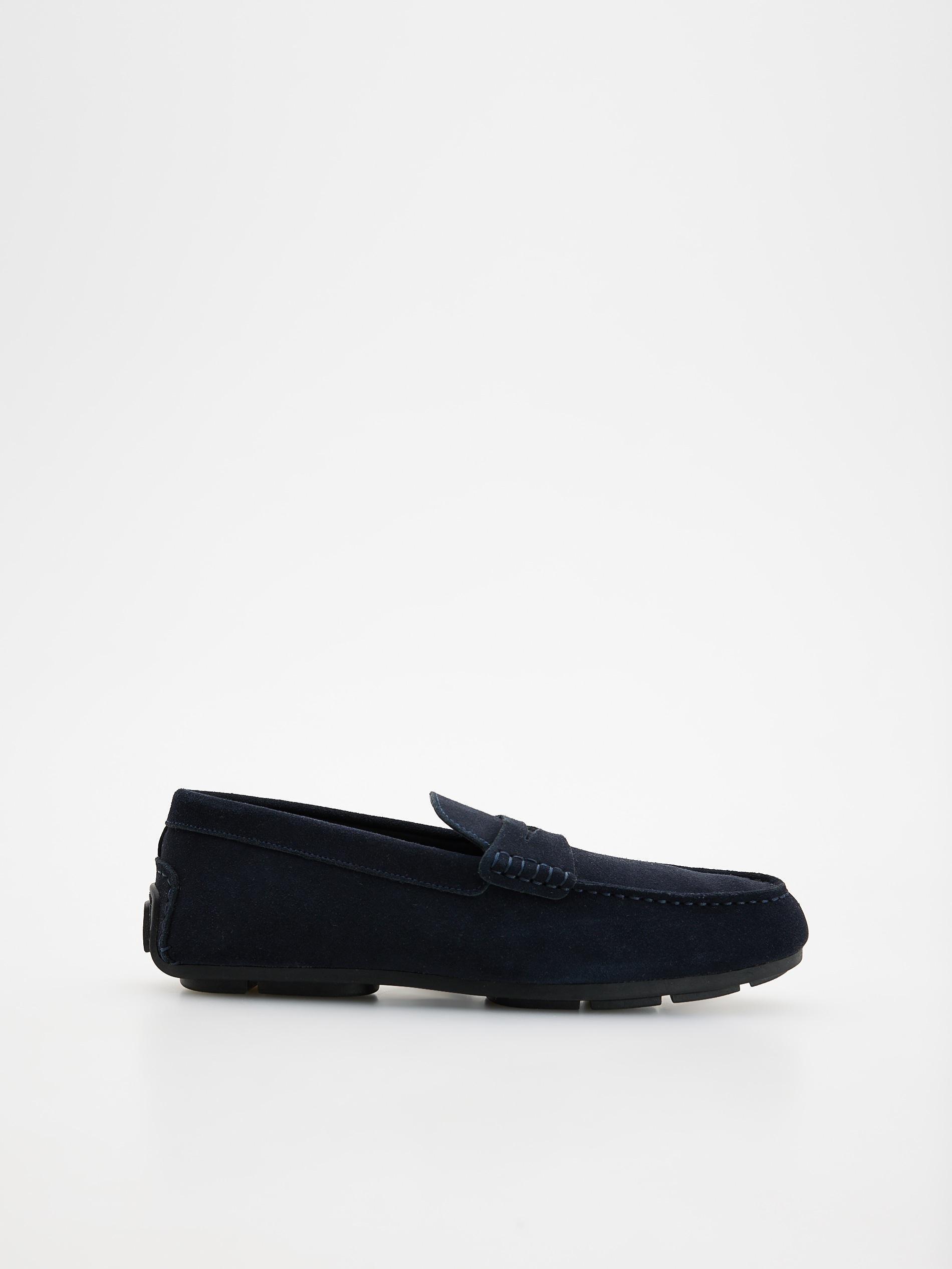 Navy Leather Loafers, , large image number 1