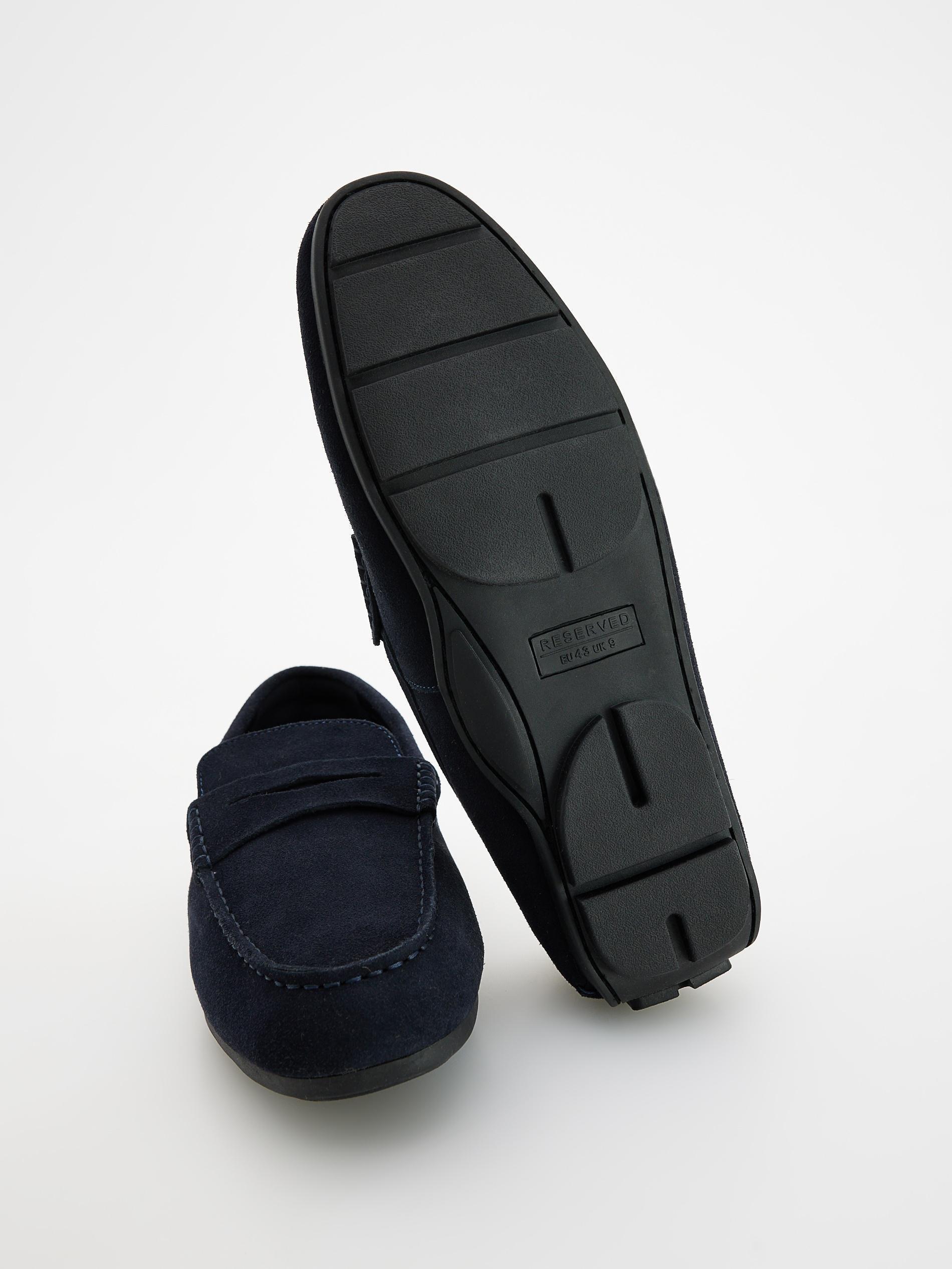 Navy Leather Loafers, , large image number 4