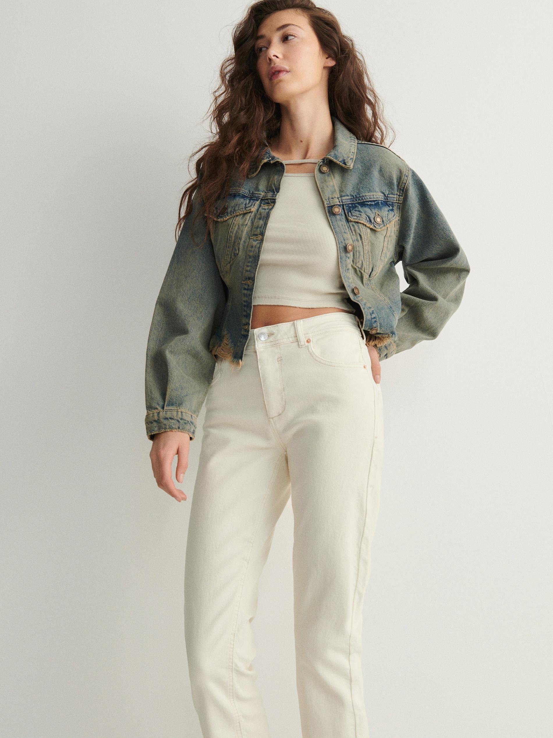 Cream Boyfriend Slim Jeans, , medium
