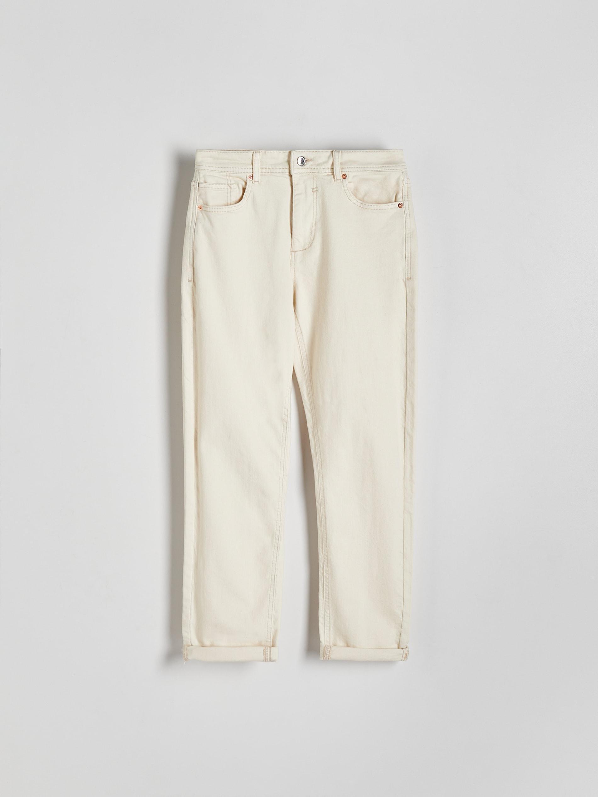 Cream Boyfriend Slim Jeans, , large image number 6