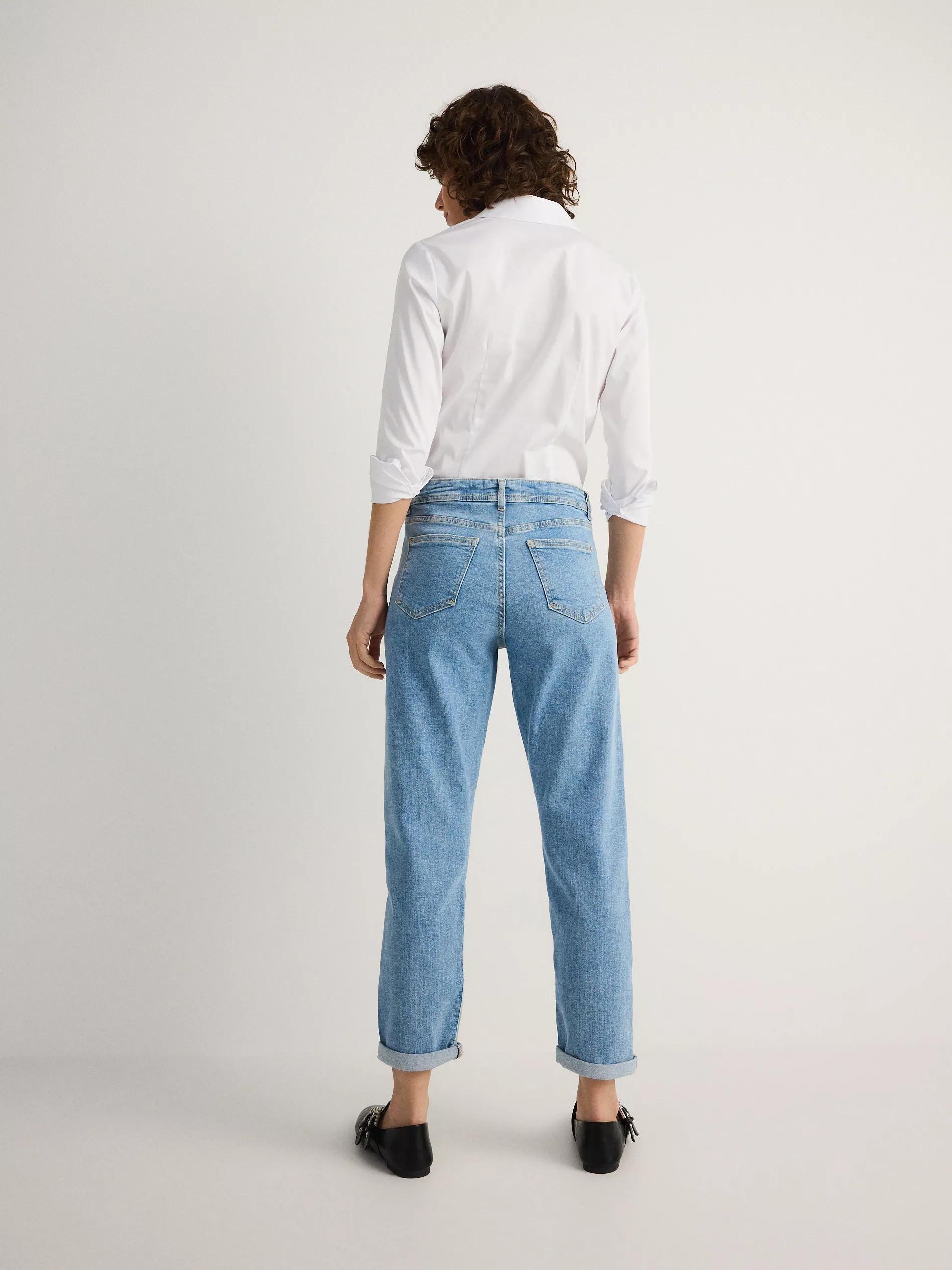 Blue Boyfriend Slim Jeans, Blue, large image number 3