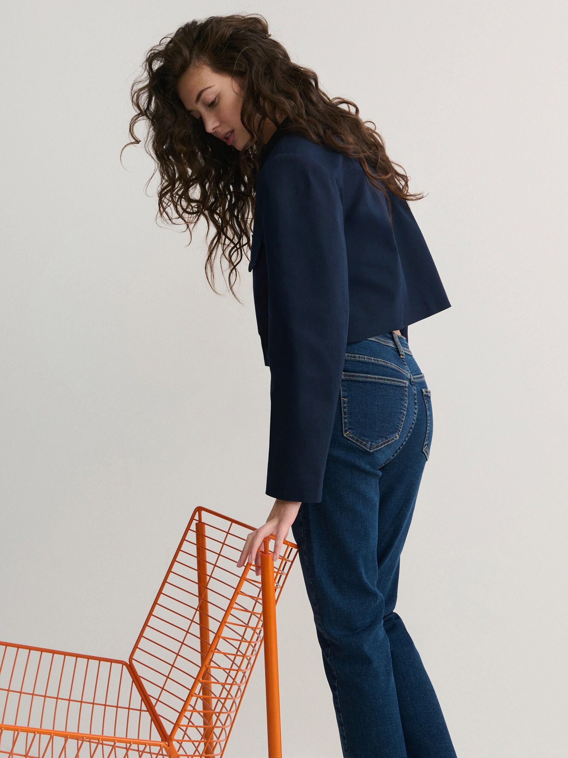 Navy Boyfriend Slim Jeans, Navy, large image number 0