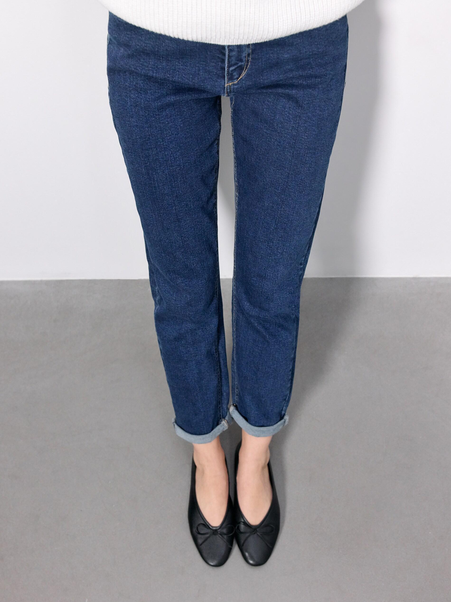 Navy Boyfriend Slim Jeans, Navy, large image number 2