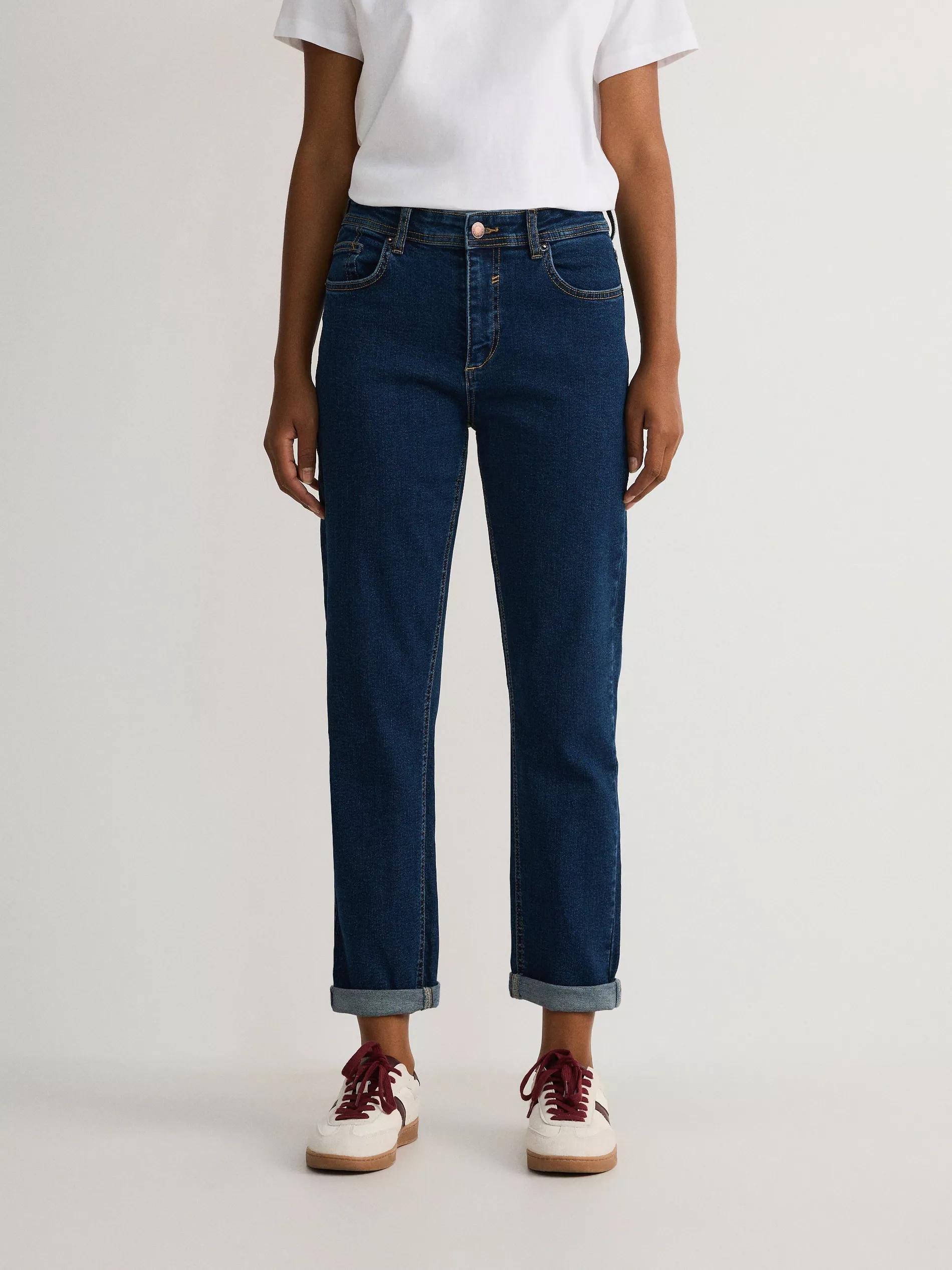 Navy Boyfriend Slim Jeans, Navy, large image number 3