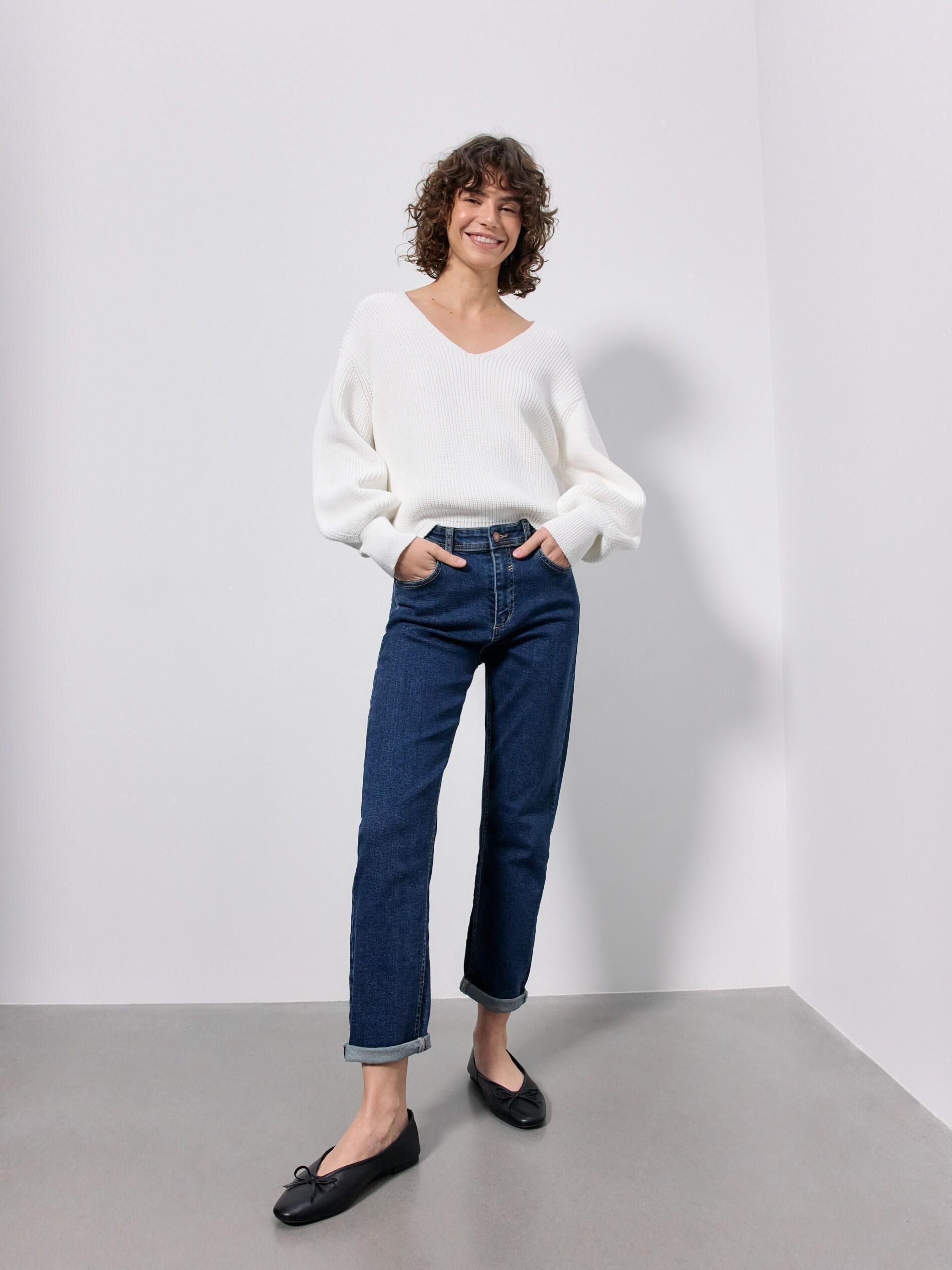 Navy Boyfriend Slim Jeans, Navy, large image number 5