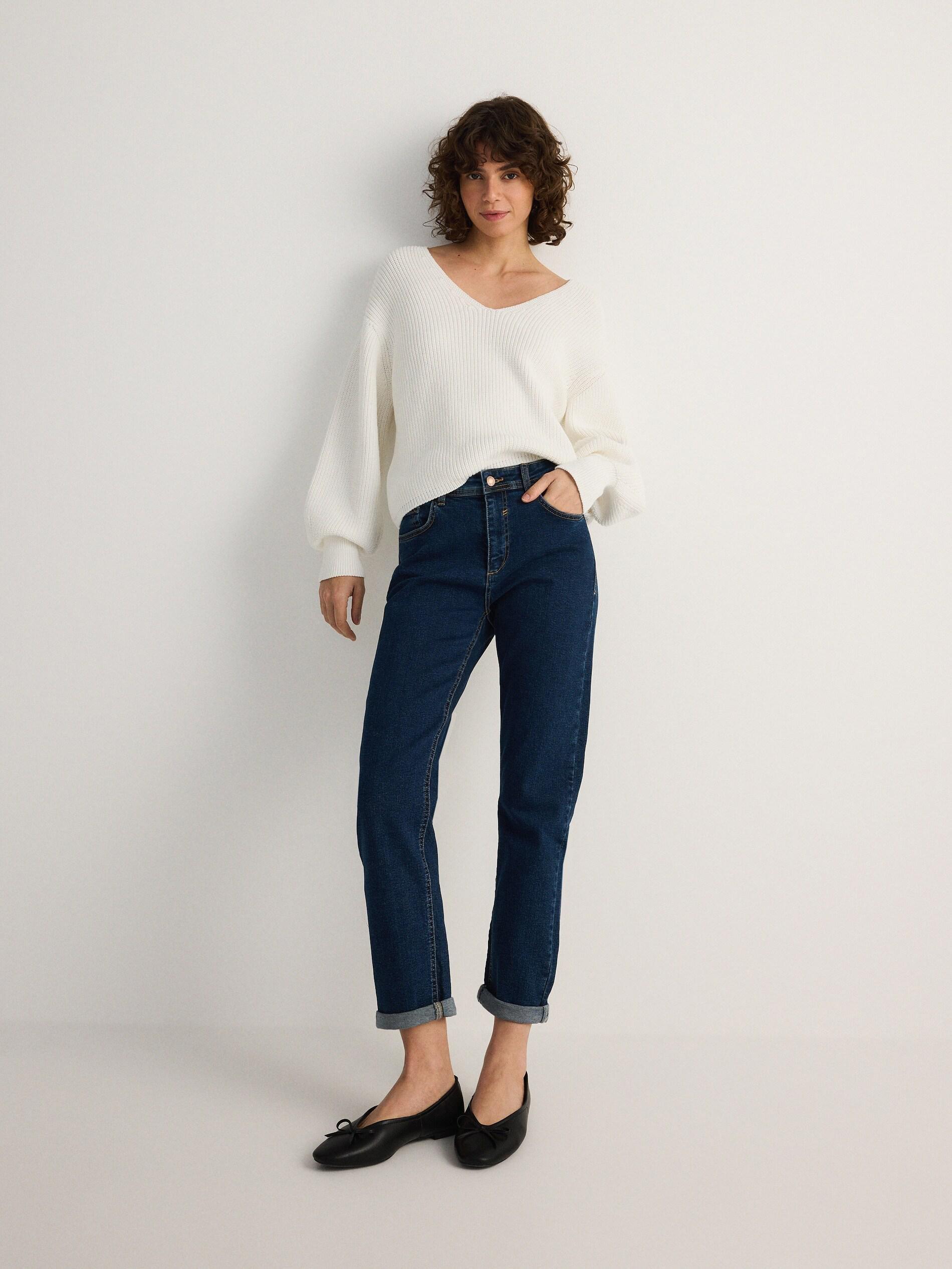 Navy Boyfriend Slim Jeans, Navy, large image number 8