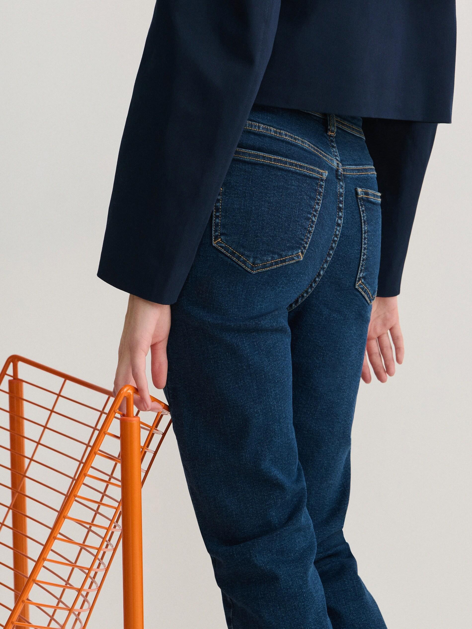 Navy Boyfriend Slim Jeans, Navy, large image number 9