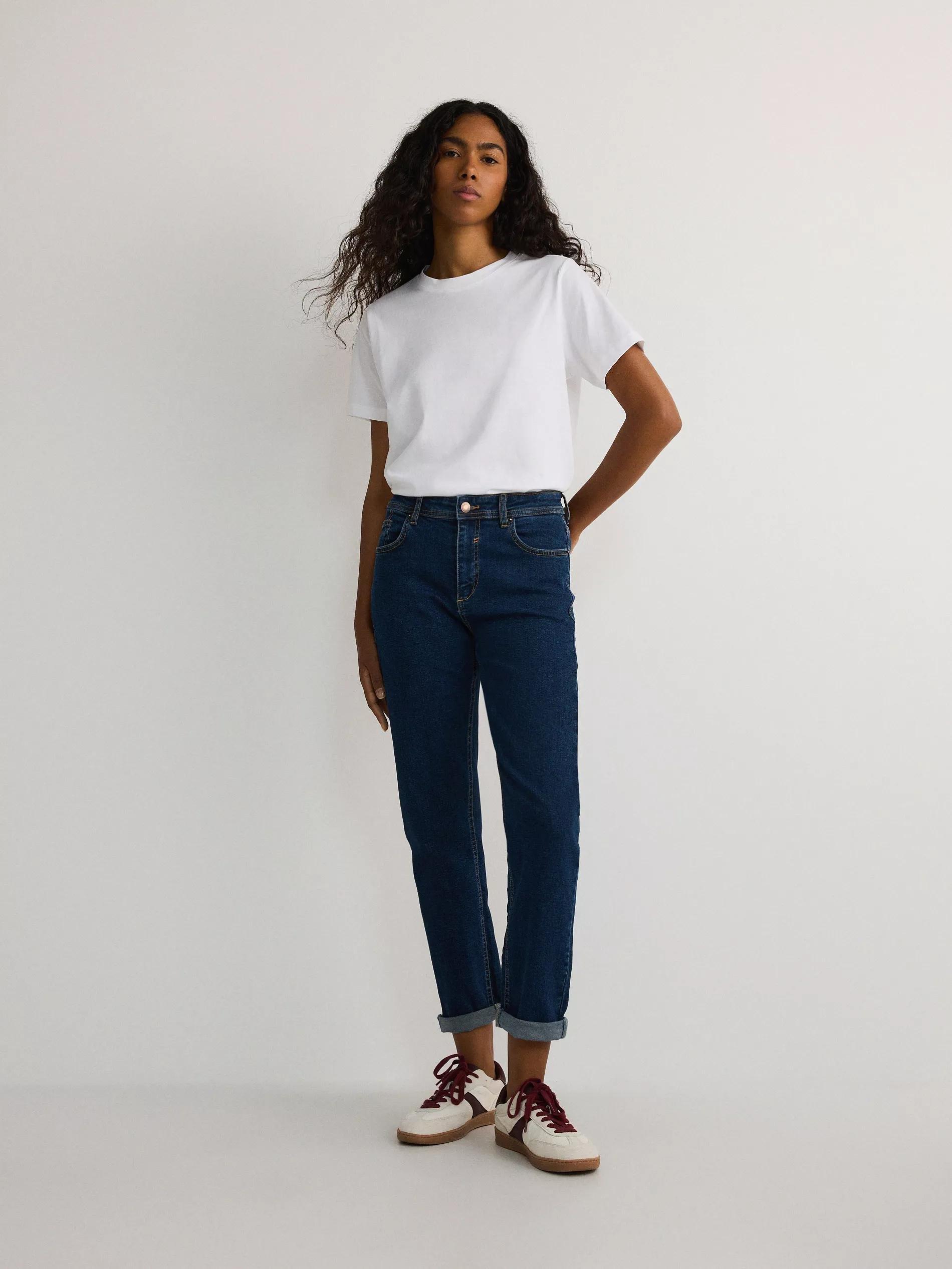 Navy Boyfriend Slim Jeans, Navy, large image number 12