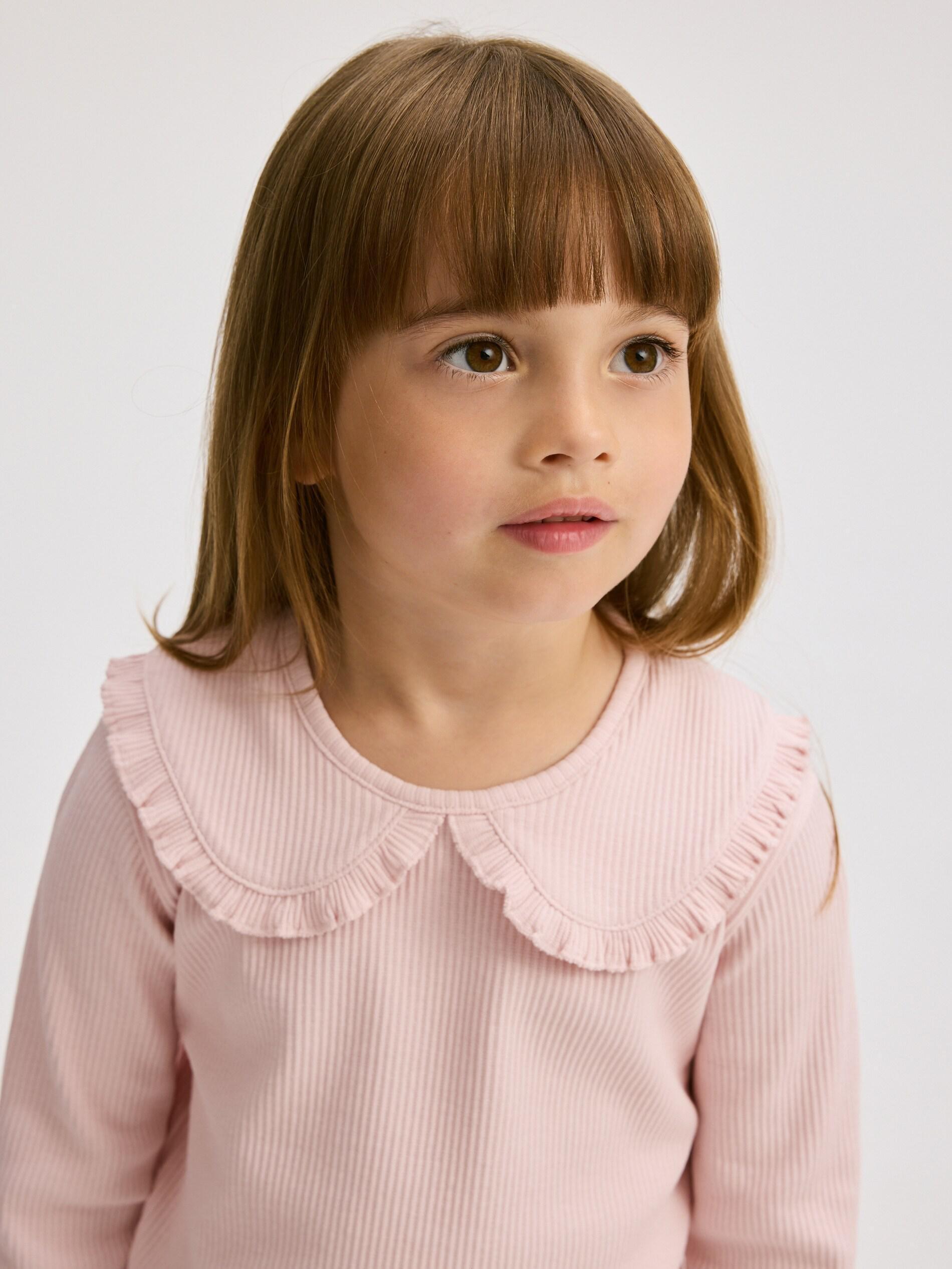Pink Blouse With Collar, Kids Girls, Pink, large image number 1