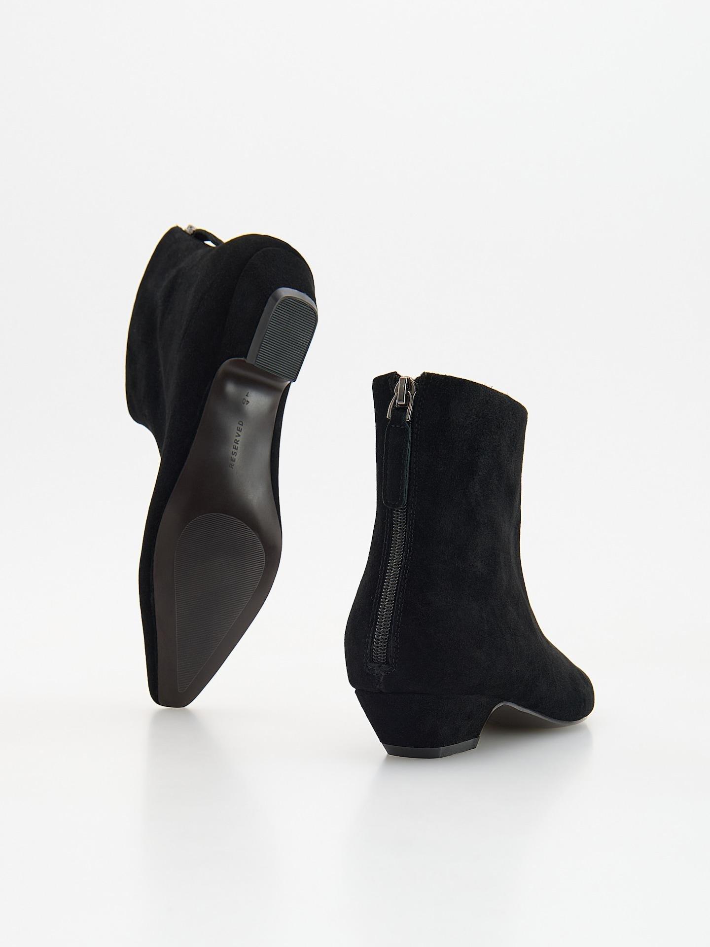 Black Sheep Skin Ankle Boots, Black, large image number 3