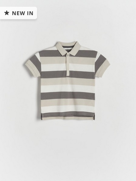 Reserved - white Stripe polo shirt