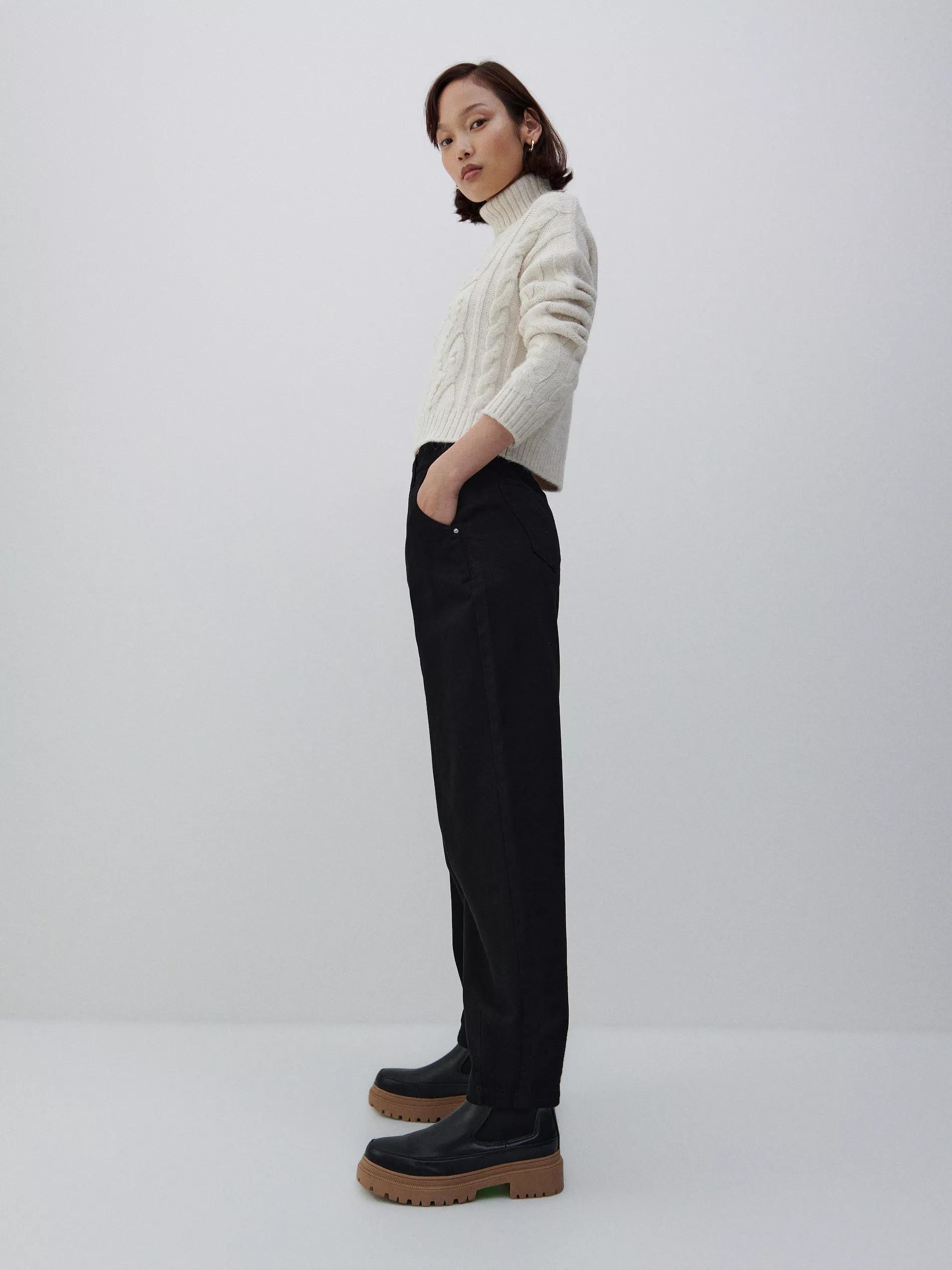 Black Slouchy Pants, Women, , large image number 1