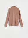 Reserved - PREMIUM Brown Blouse With Stand-Up Collar, Women