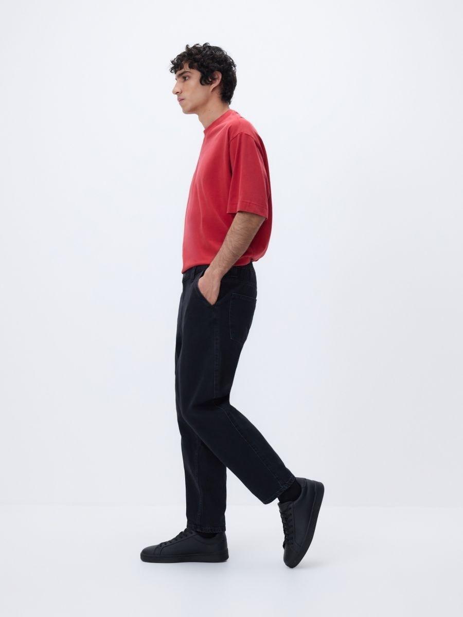 Black Carrot Fit Jeans, Black, medium